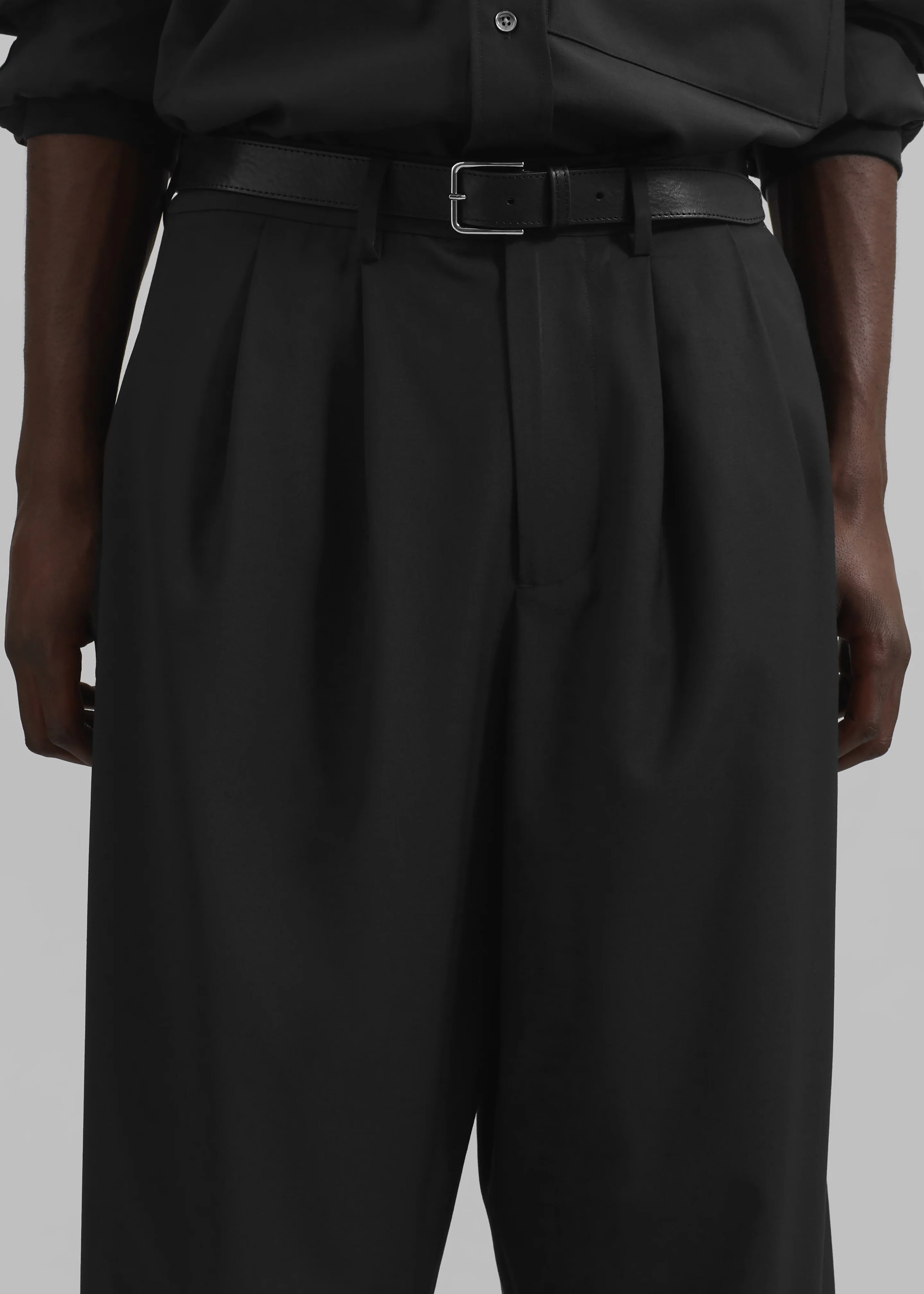 Dalton Wool Blend Trousers - Black - Image 4