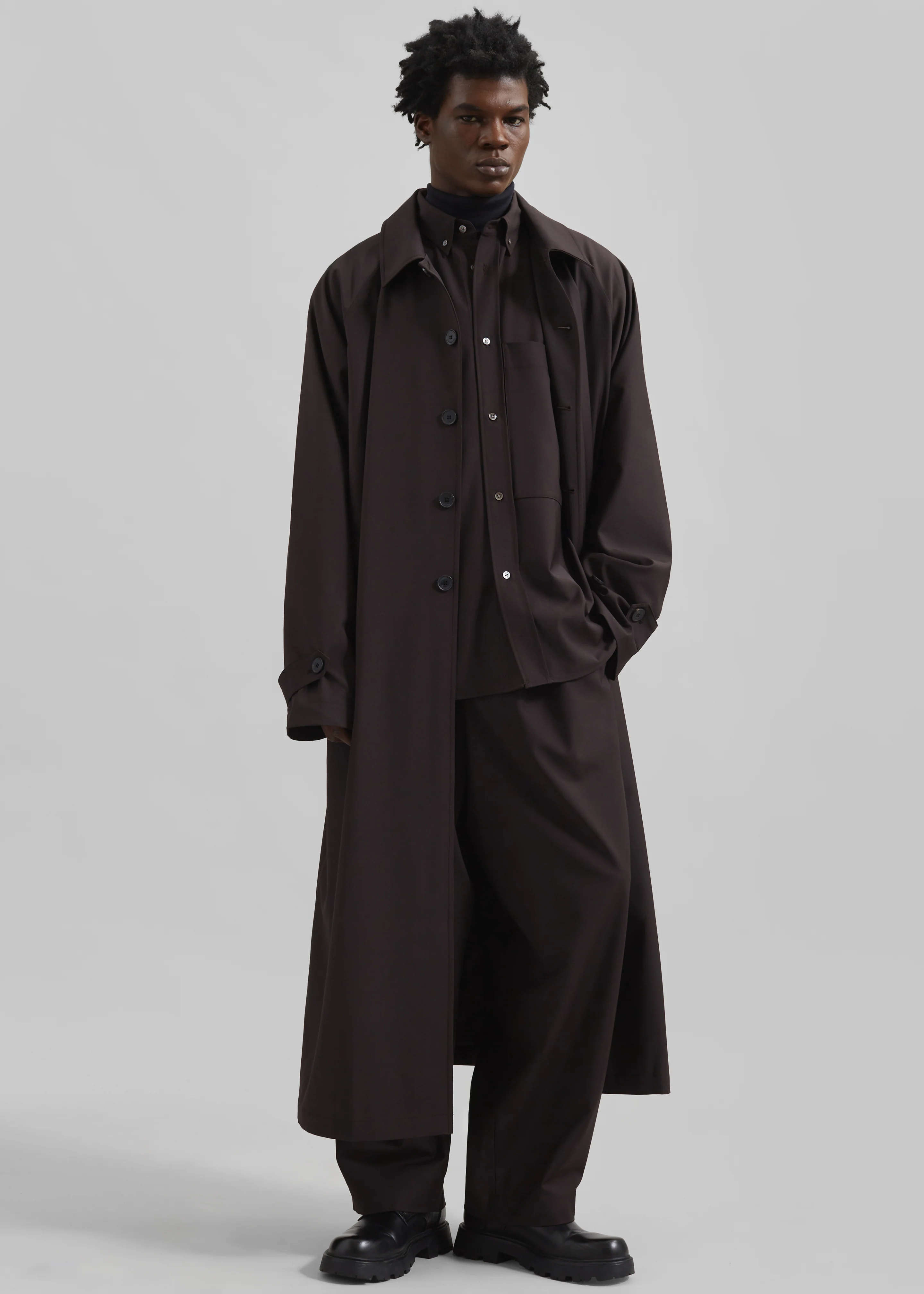 Dalton Wool Blend Trousers - Brown - Image 6