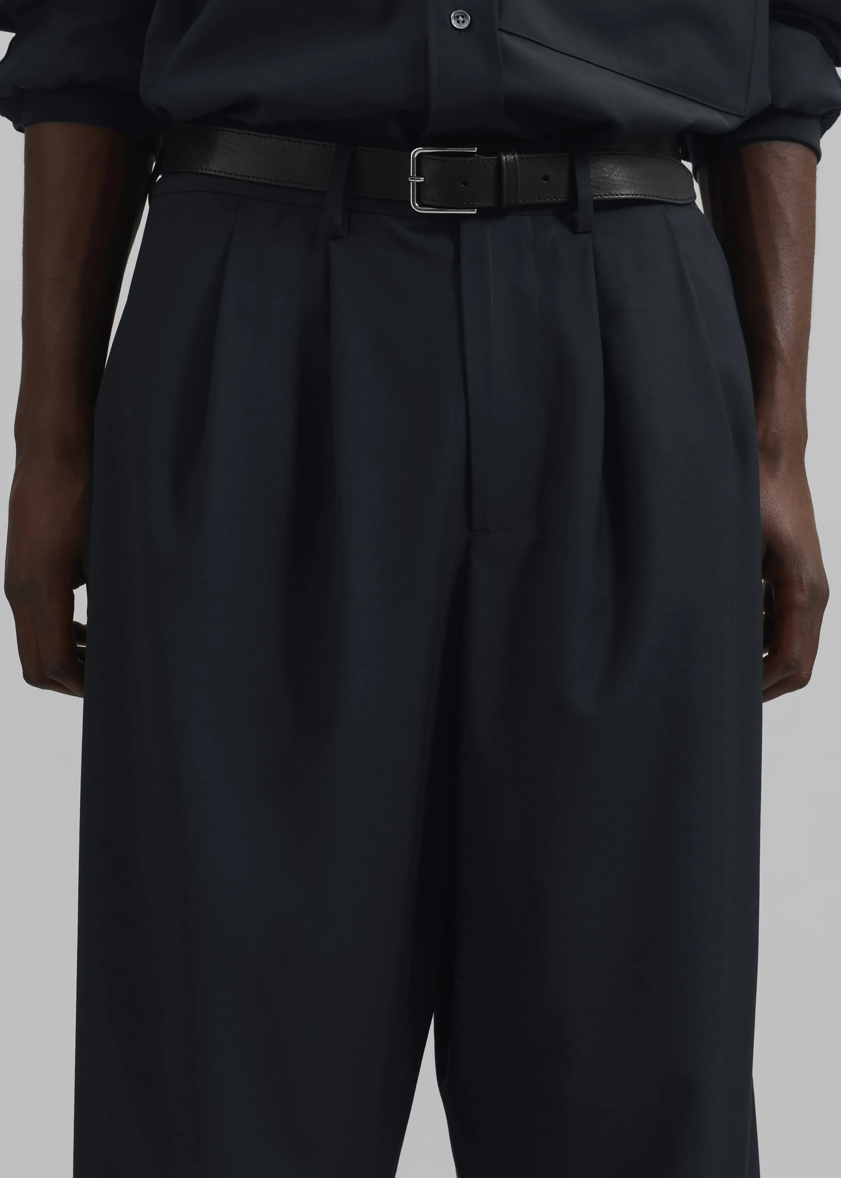 Dalton Wool Blend Trousers - Dark Navy - Image 2
