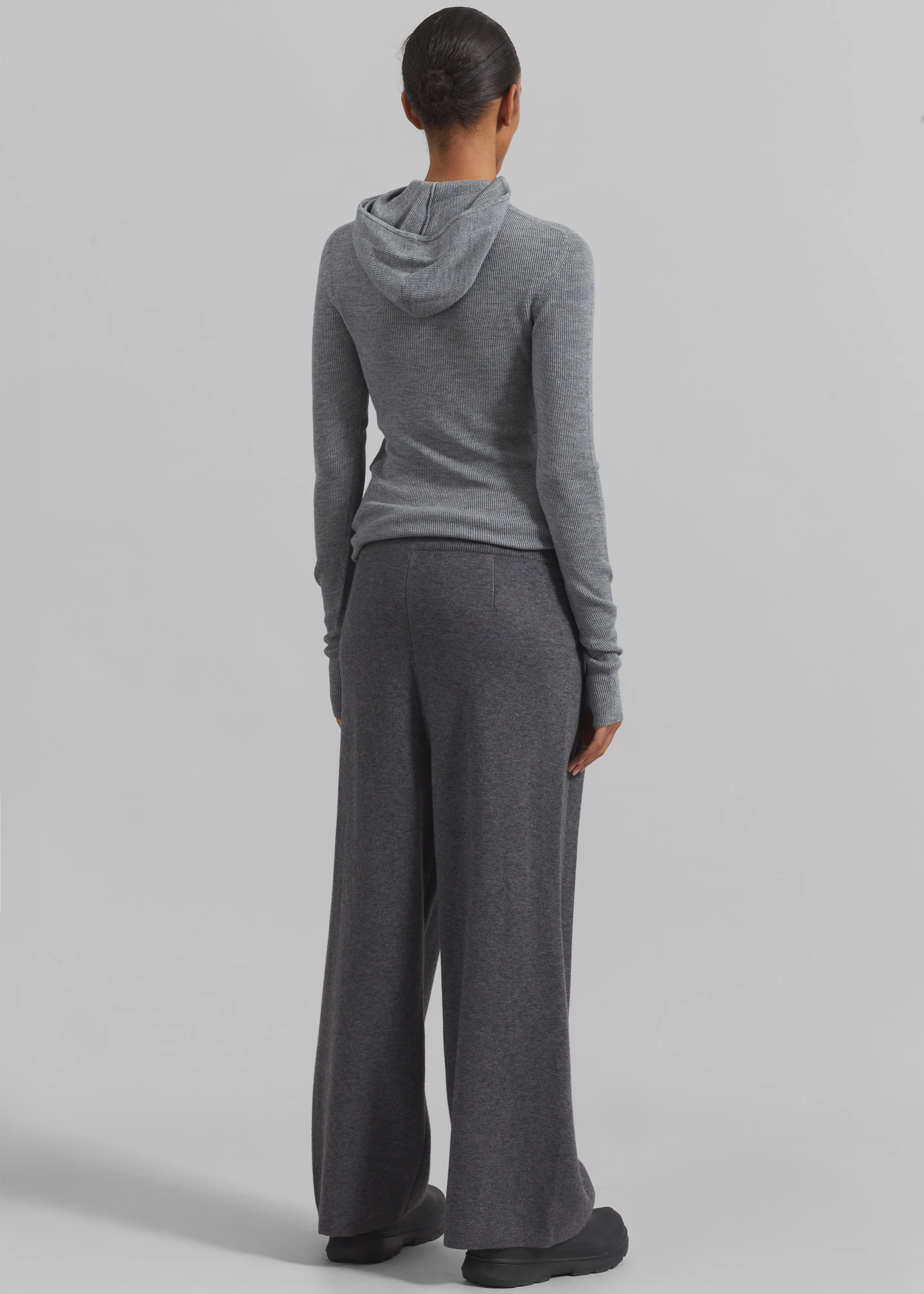 Danae Hooded Knit Top - Grey - Image 13