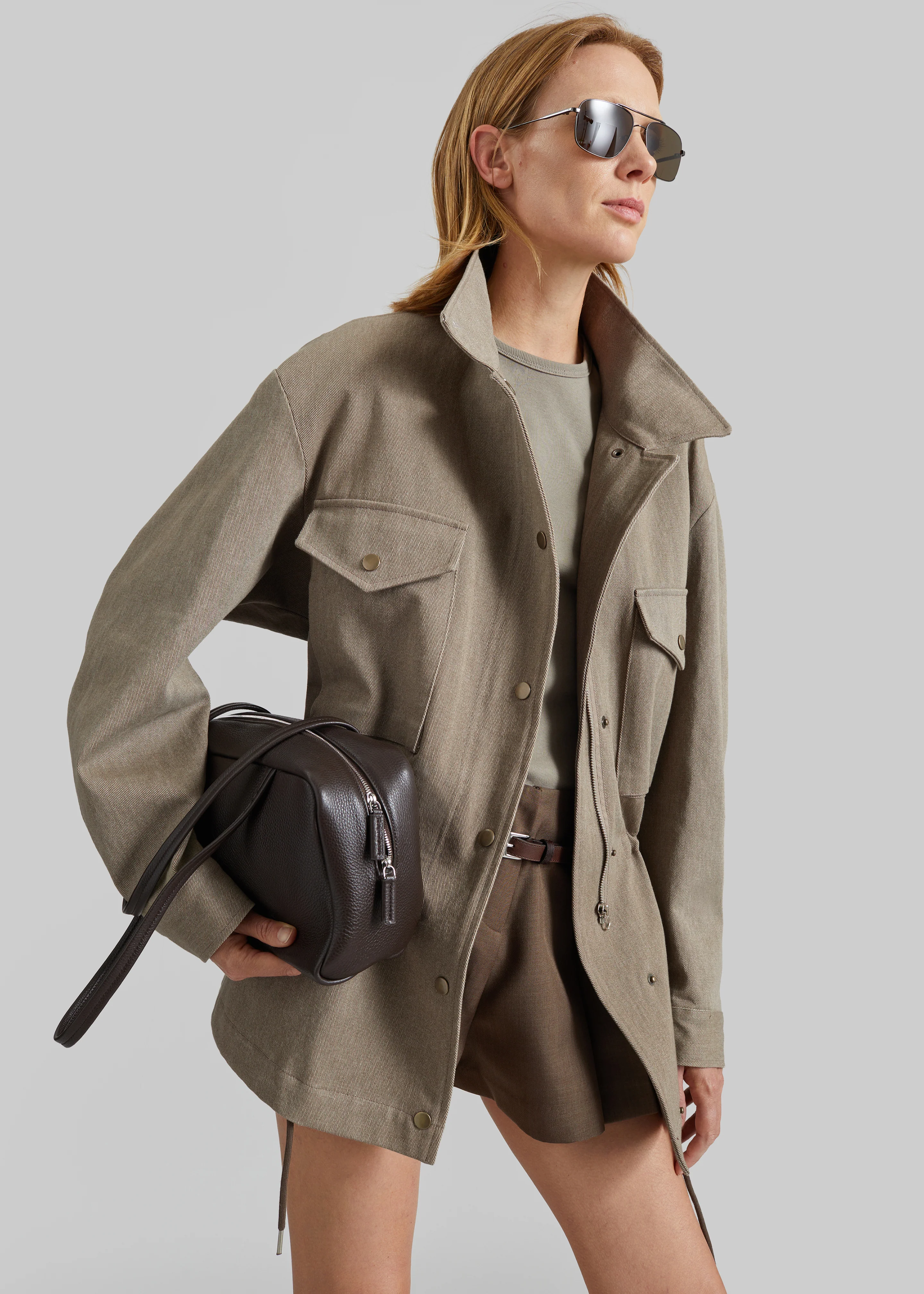 Danto Drawstring Utility Jacket - Light Brown - Image 2