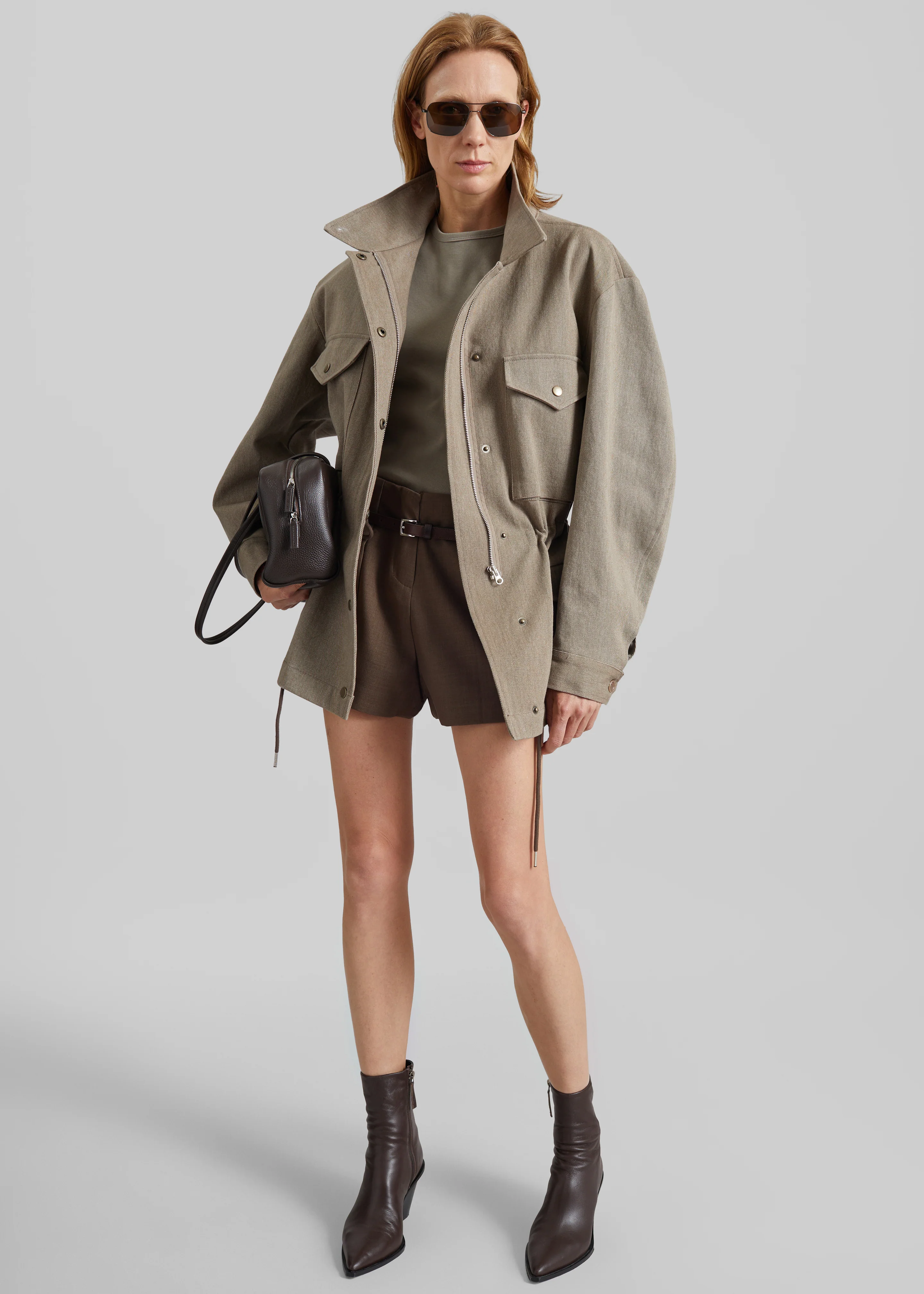 Danto Drawstring Utility Jacket - Light Brown - Image 3