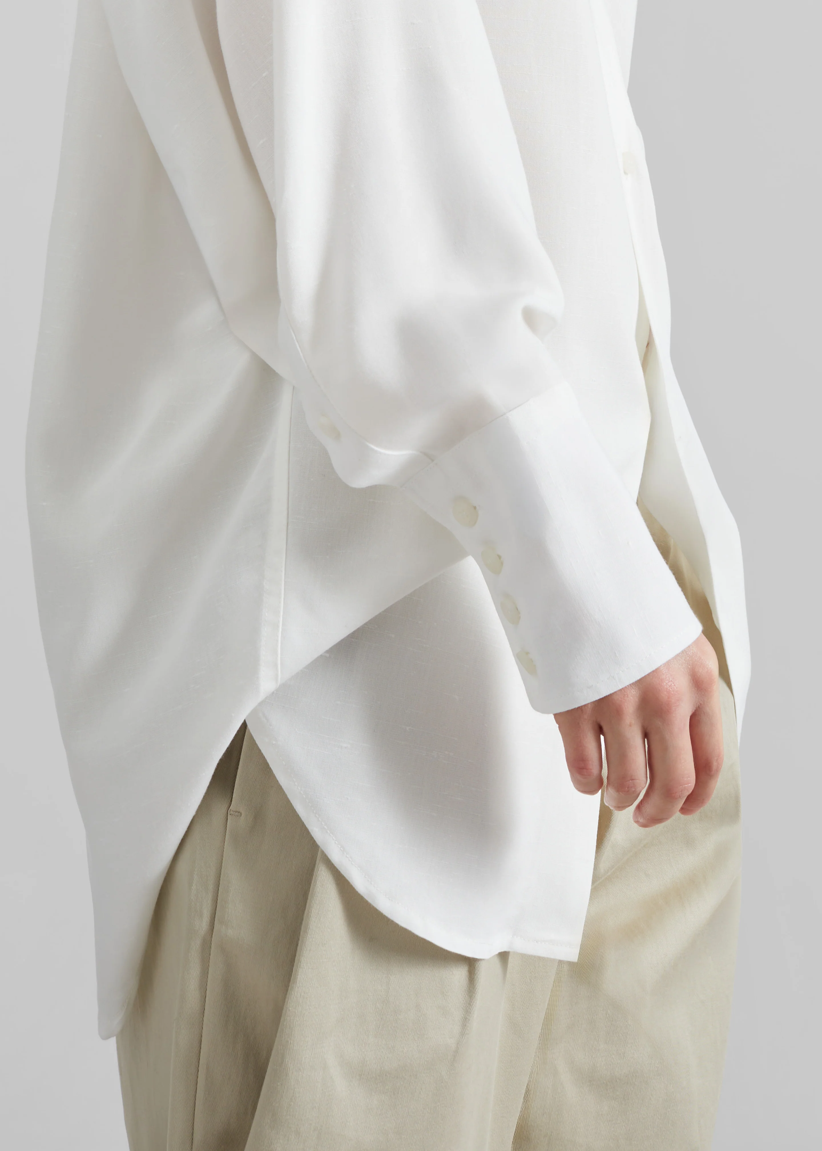 Darkpark Carla Oversize Viscose Gauze Shirt - Sugar White - Image 3