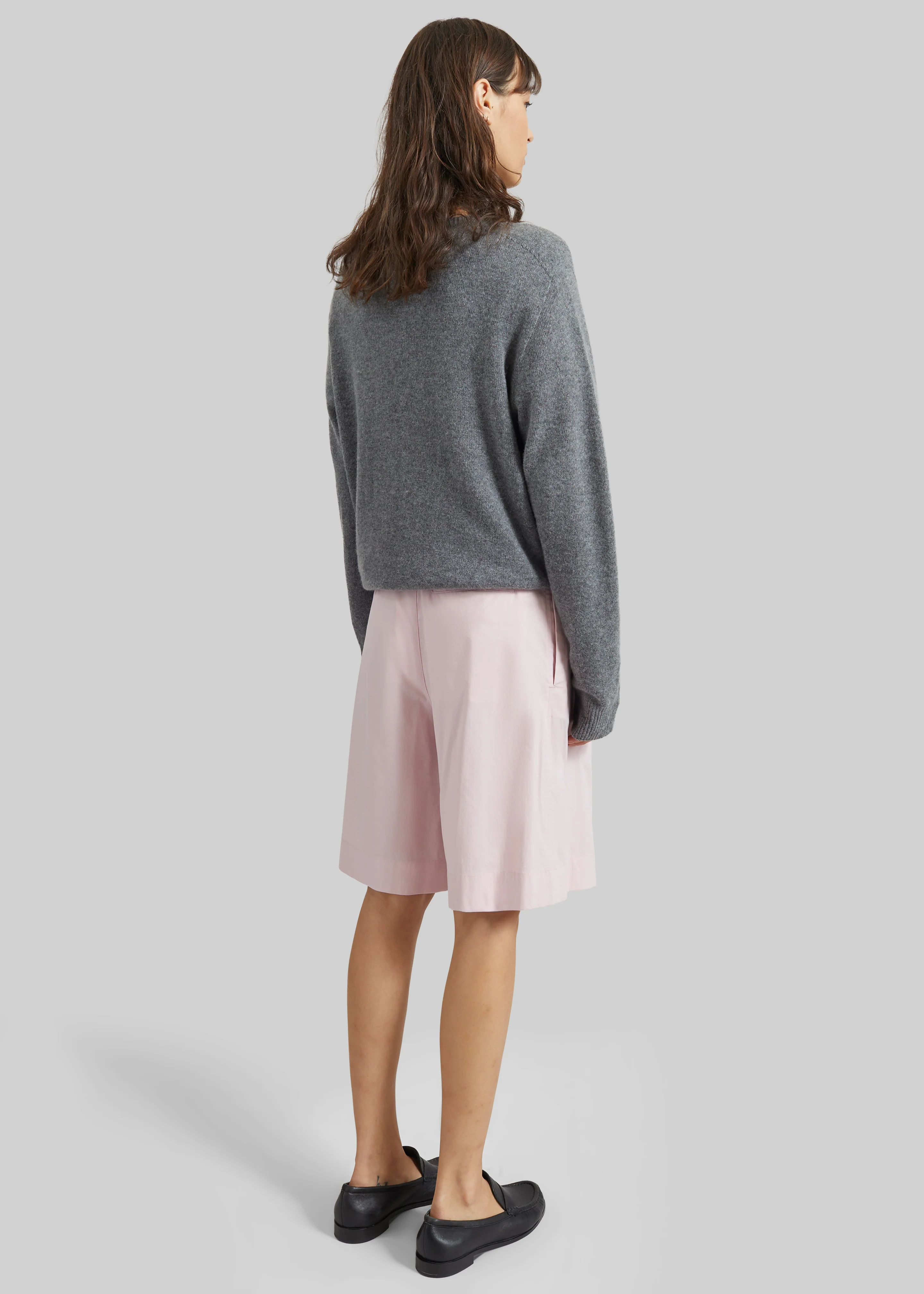 Darkpark Danielle Light Popeline Wide-Leg Shorts - Pink - Image 4