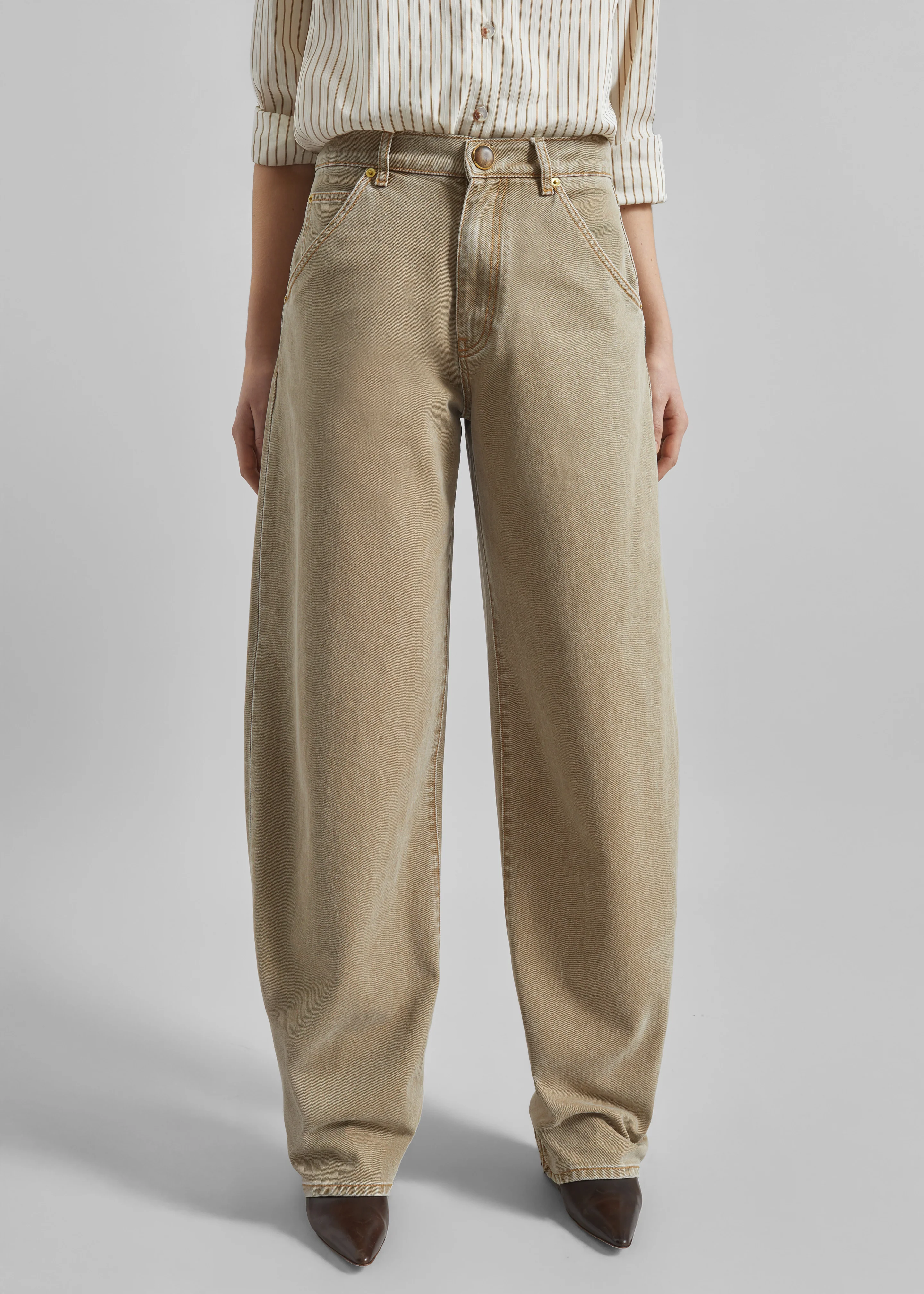 Darkpark Khris Barrel Leg Denim - Camel - Image 2