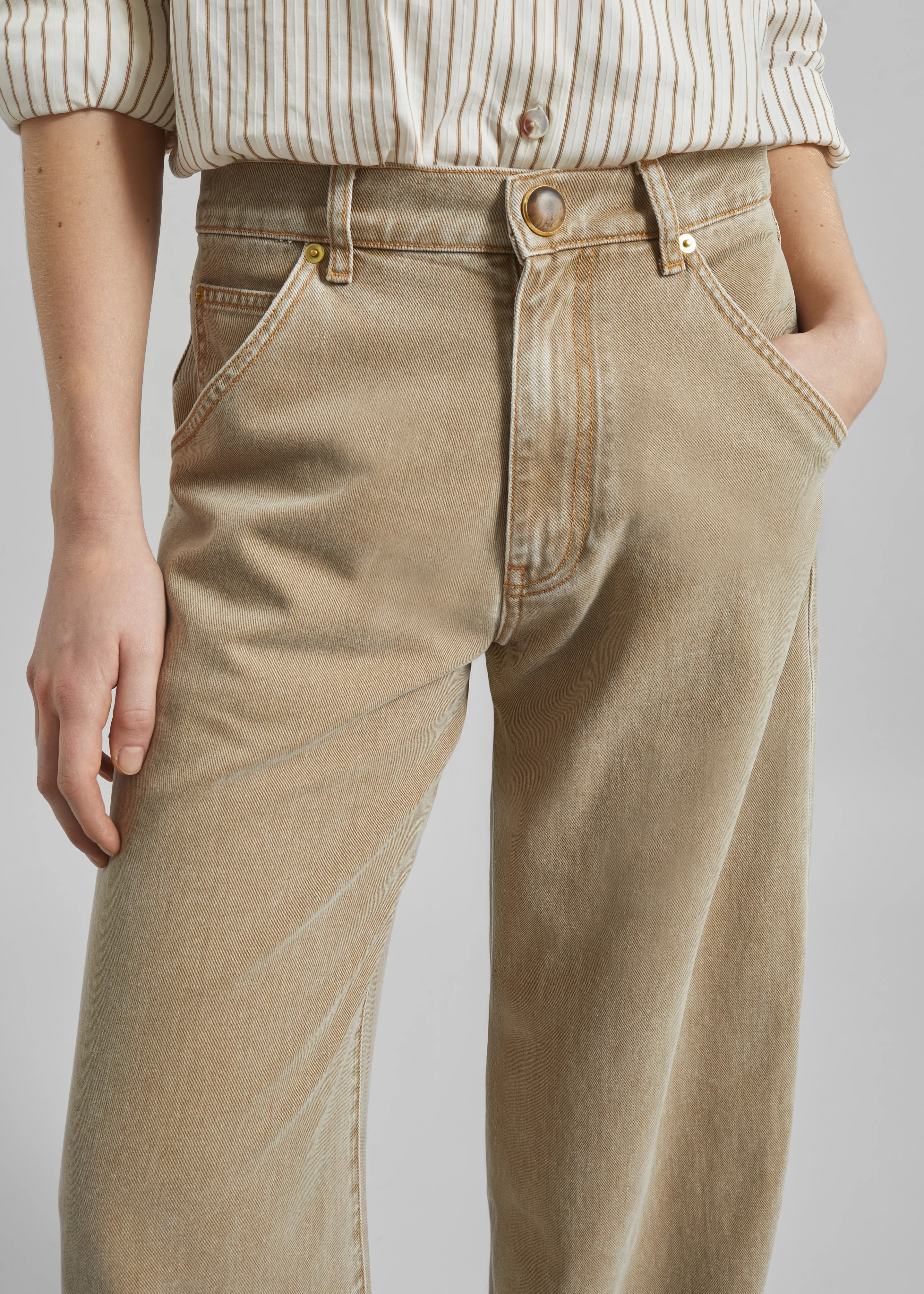 Darkpark Khris Barrel Leg Denim - Camel - Image 3