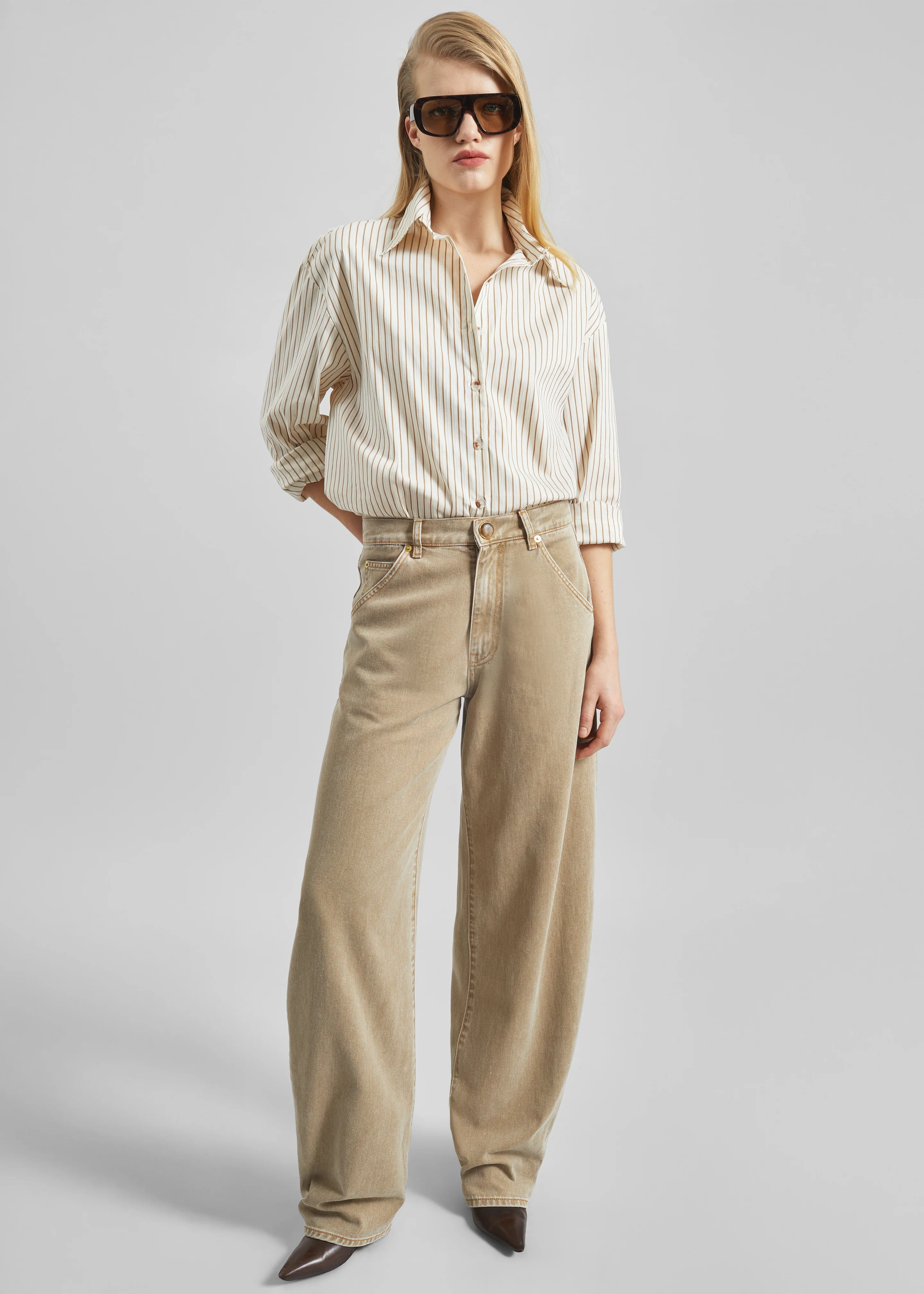 Darkpark Khris Barrel Leg Denim - Camel - Image 4