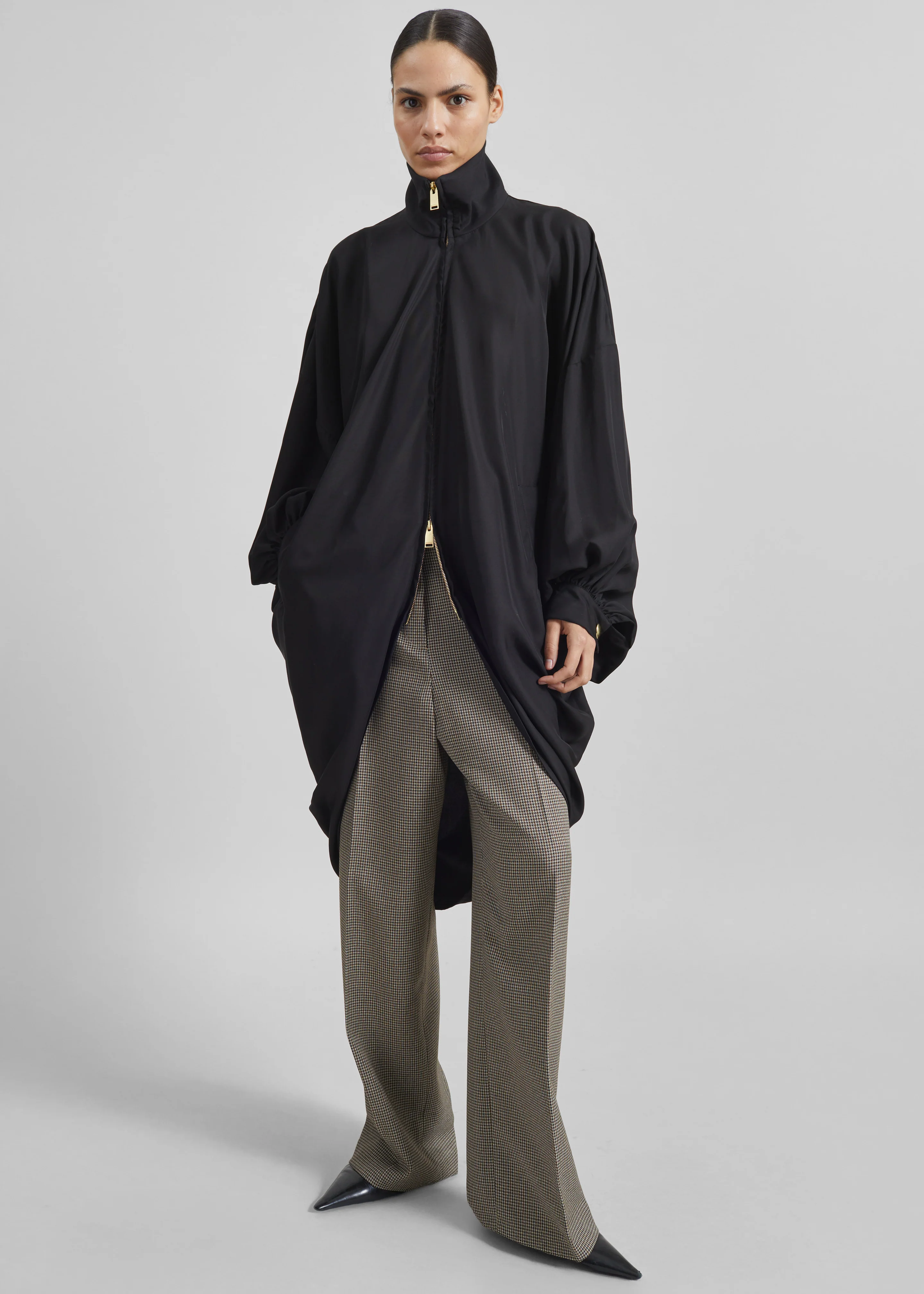 Darkpark Norma Draped Sleeves Bomber Jacket - Black - Image 4