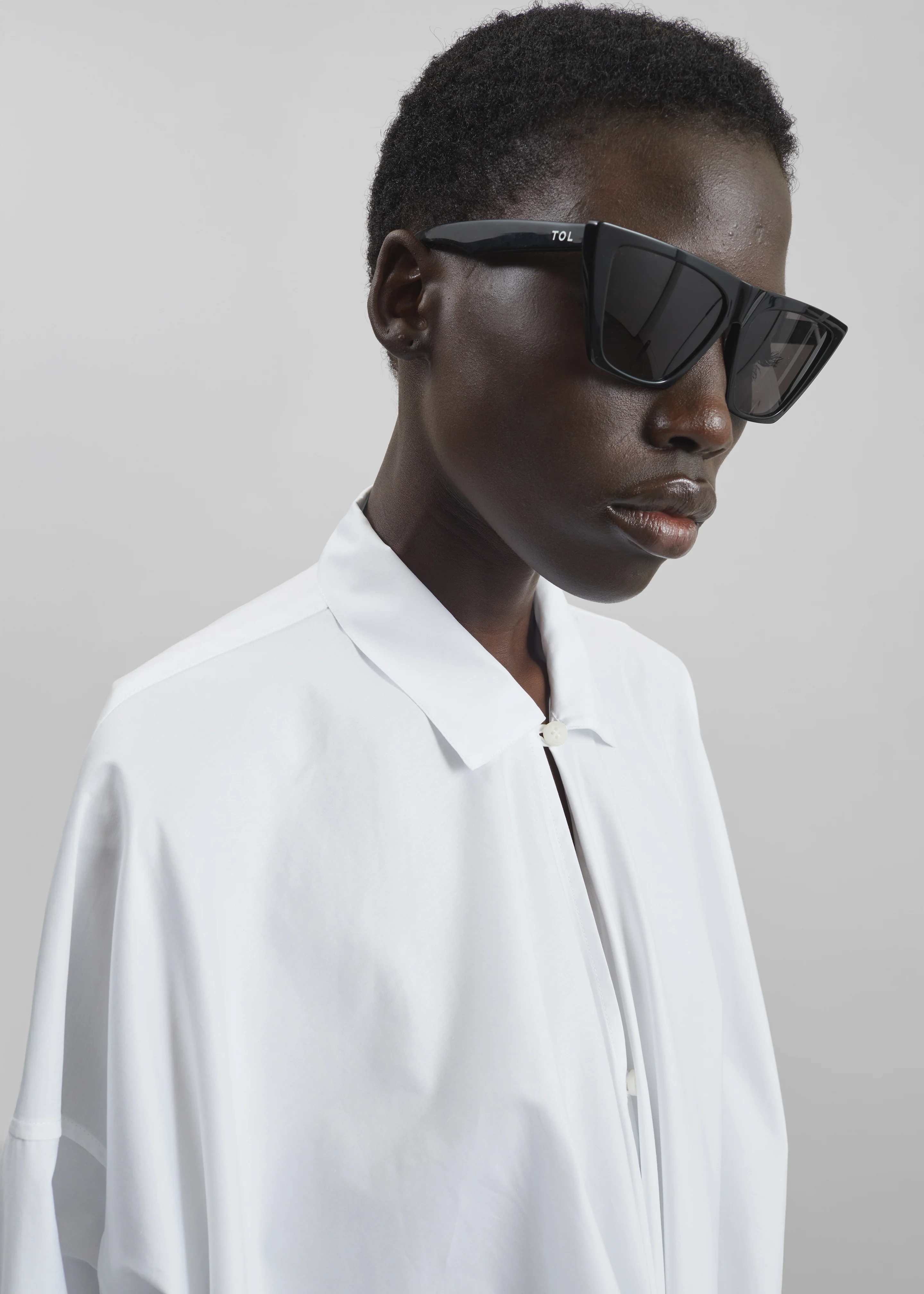 Darkpark Romy Light Cotton Popeline Drap Shirt - White - Image 4