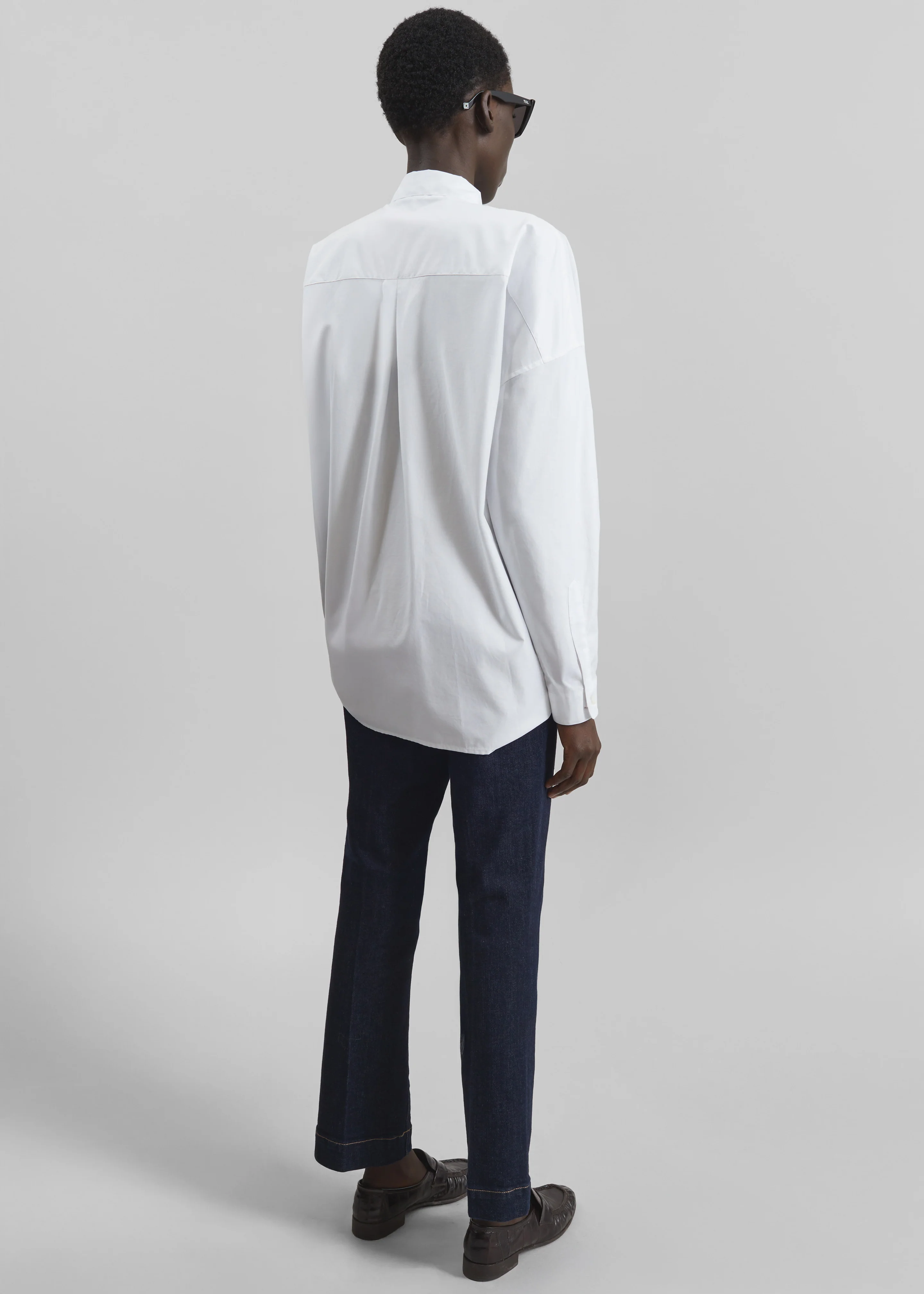 Darkpark Romy Light Cotton Popeline Drap Shirt - White - Image 6