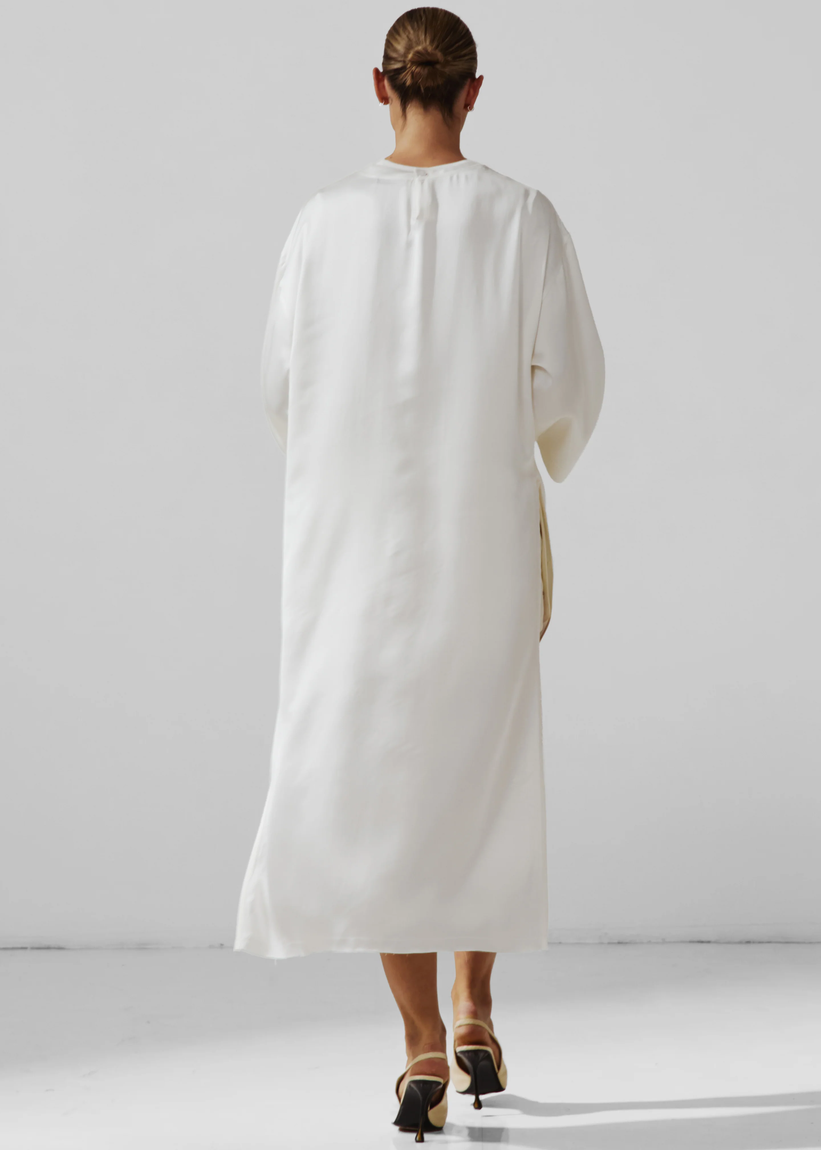 Darkpark Tara Satin Asymmetric Shirt - Off-White - Image 3