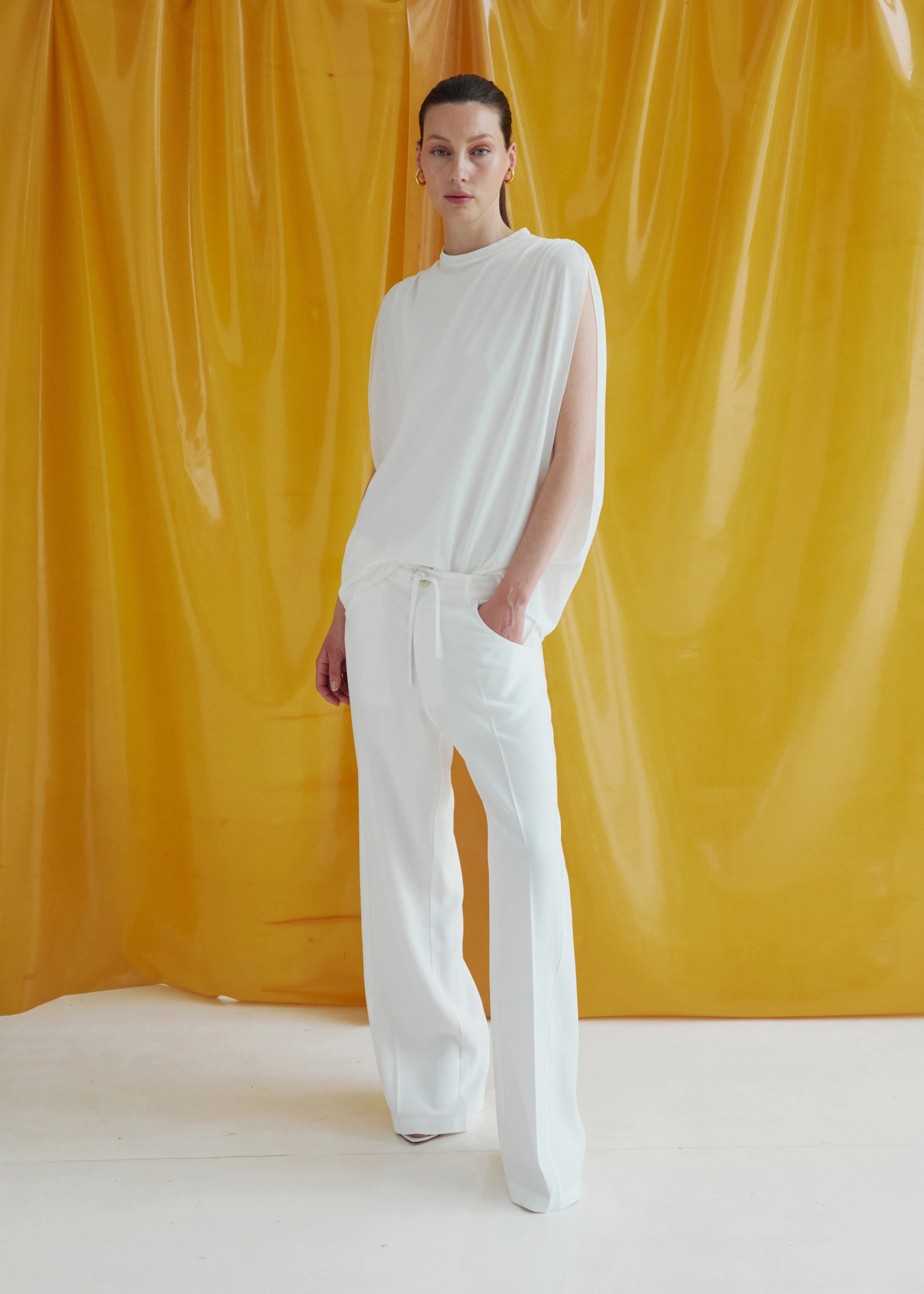 Darkpark Tracy Light Jersey Sleeveless Blouse - White - Image 3