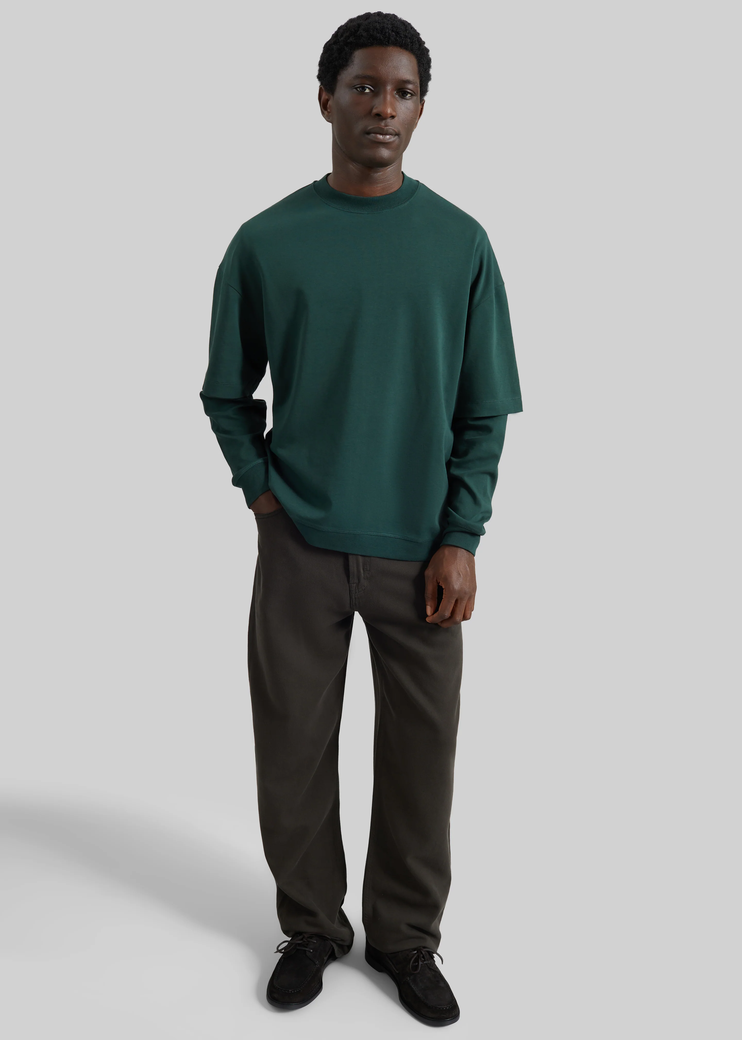 Darkpark Troy Double Sleeve Tee - Forest Green - Image 2