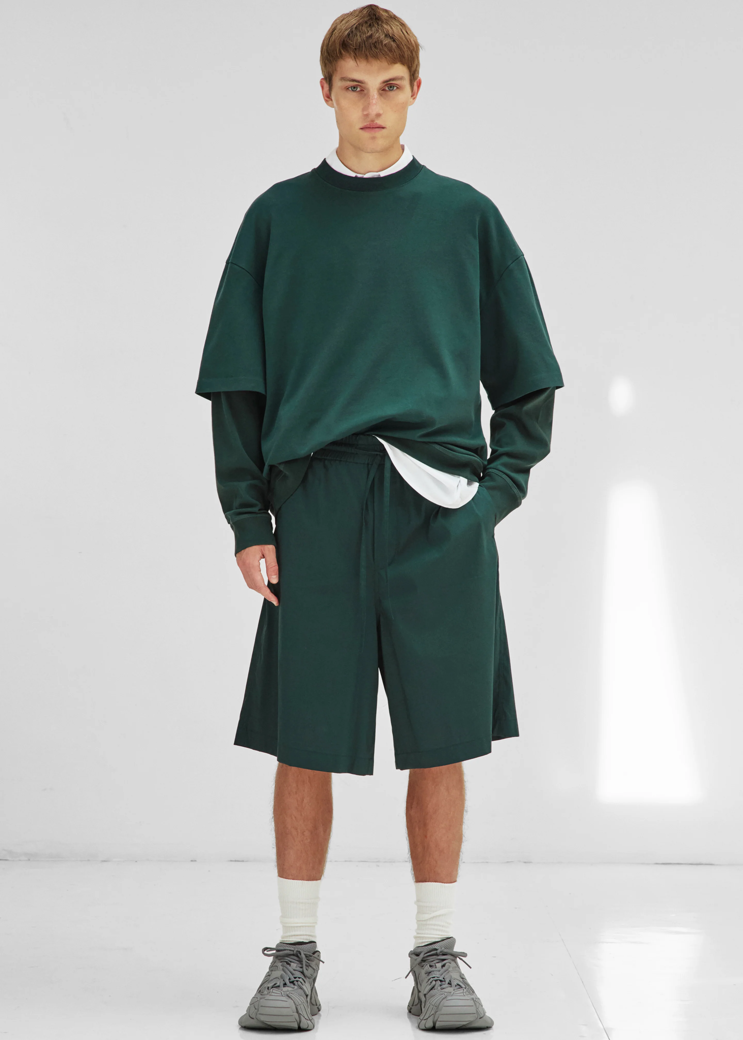 Darkpark Troy Double Sleeve Tee - Forest Green - Image 3