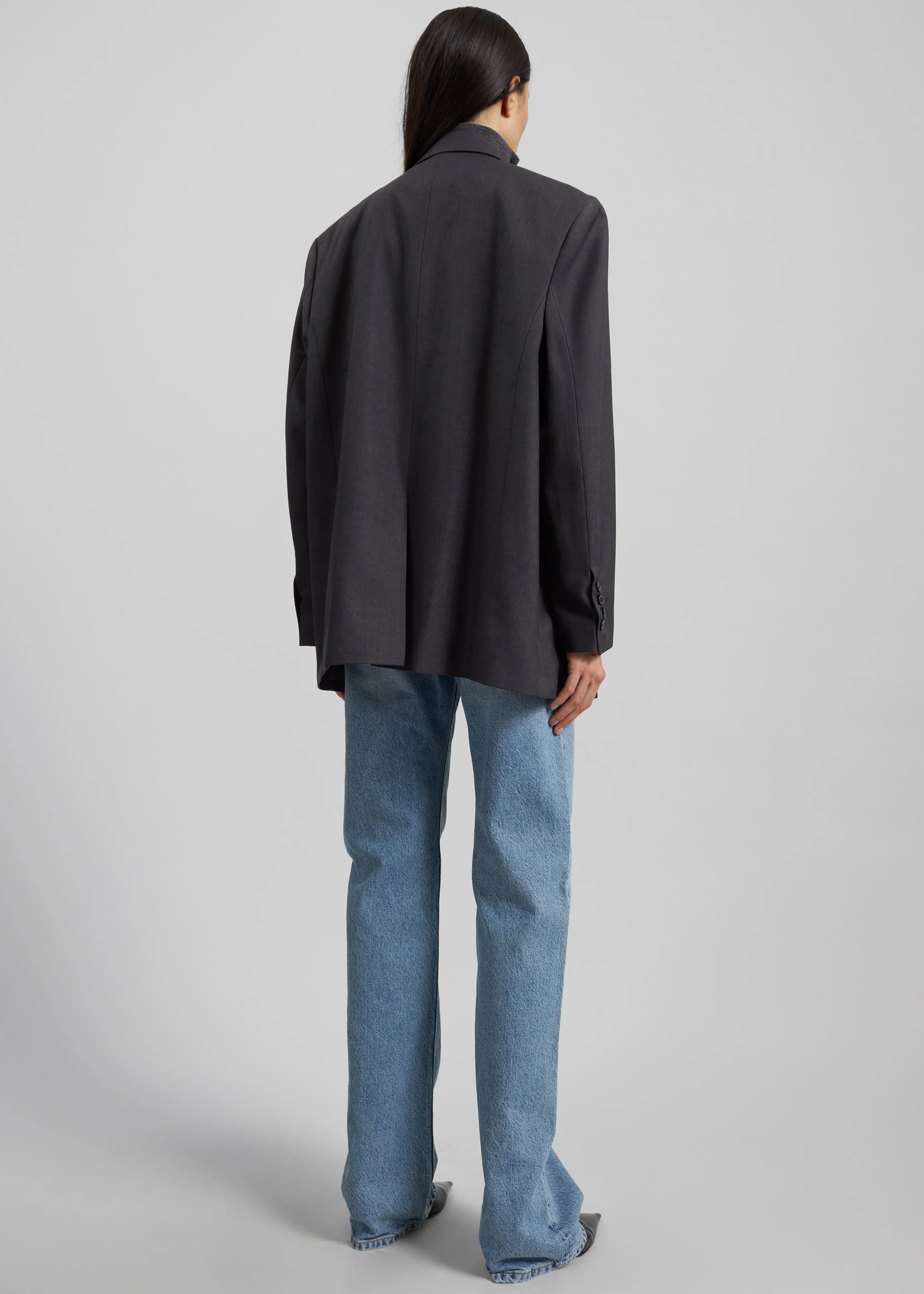 Daroca Double-Breasted Blazer - Charcoal - Image 9