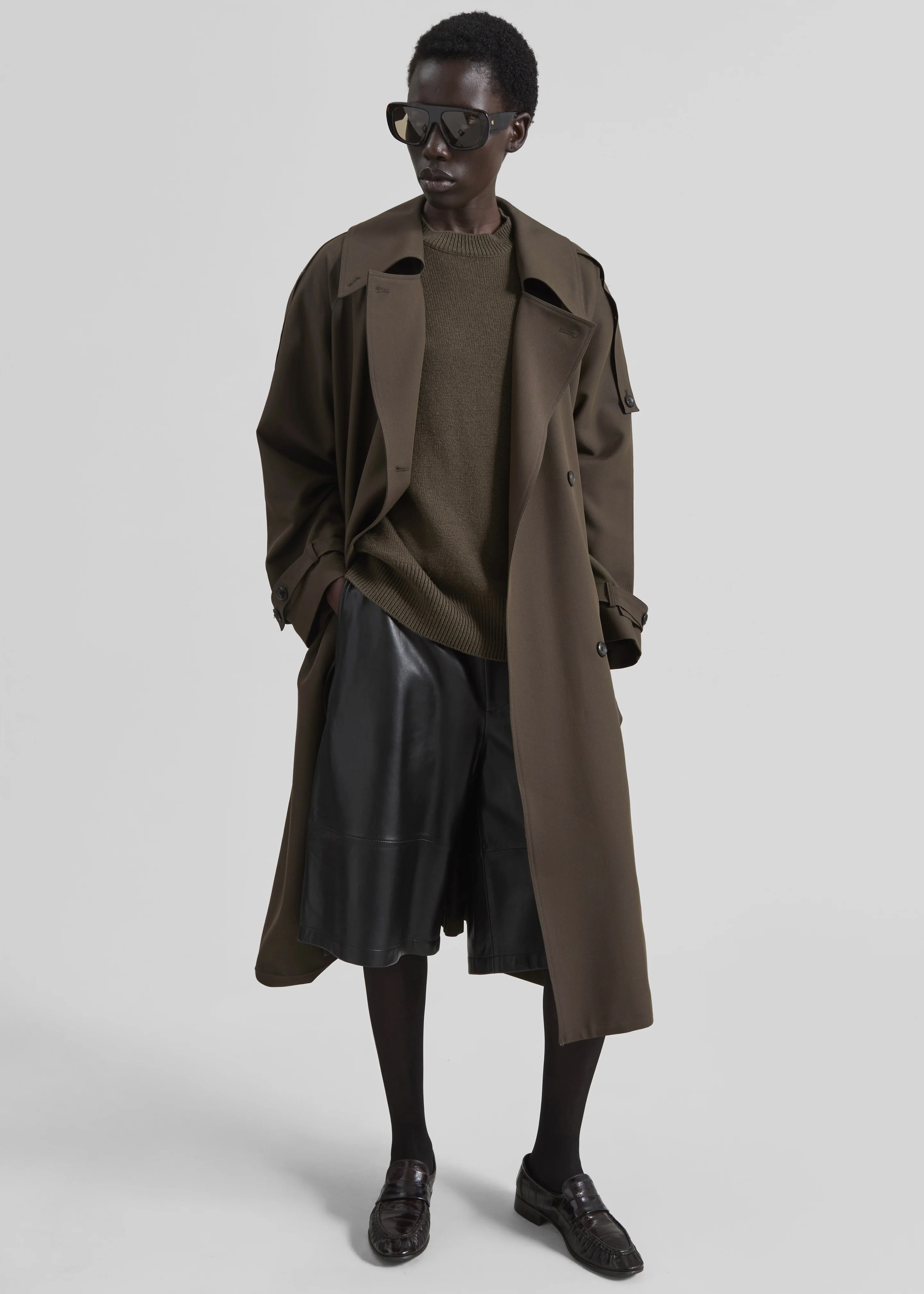 Dartford Trench Coat - Olive Brown - Image 2