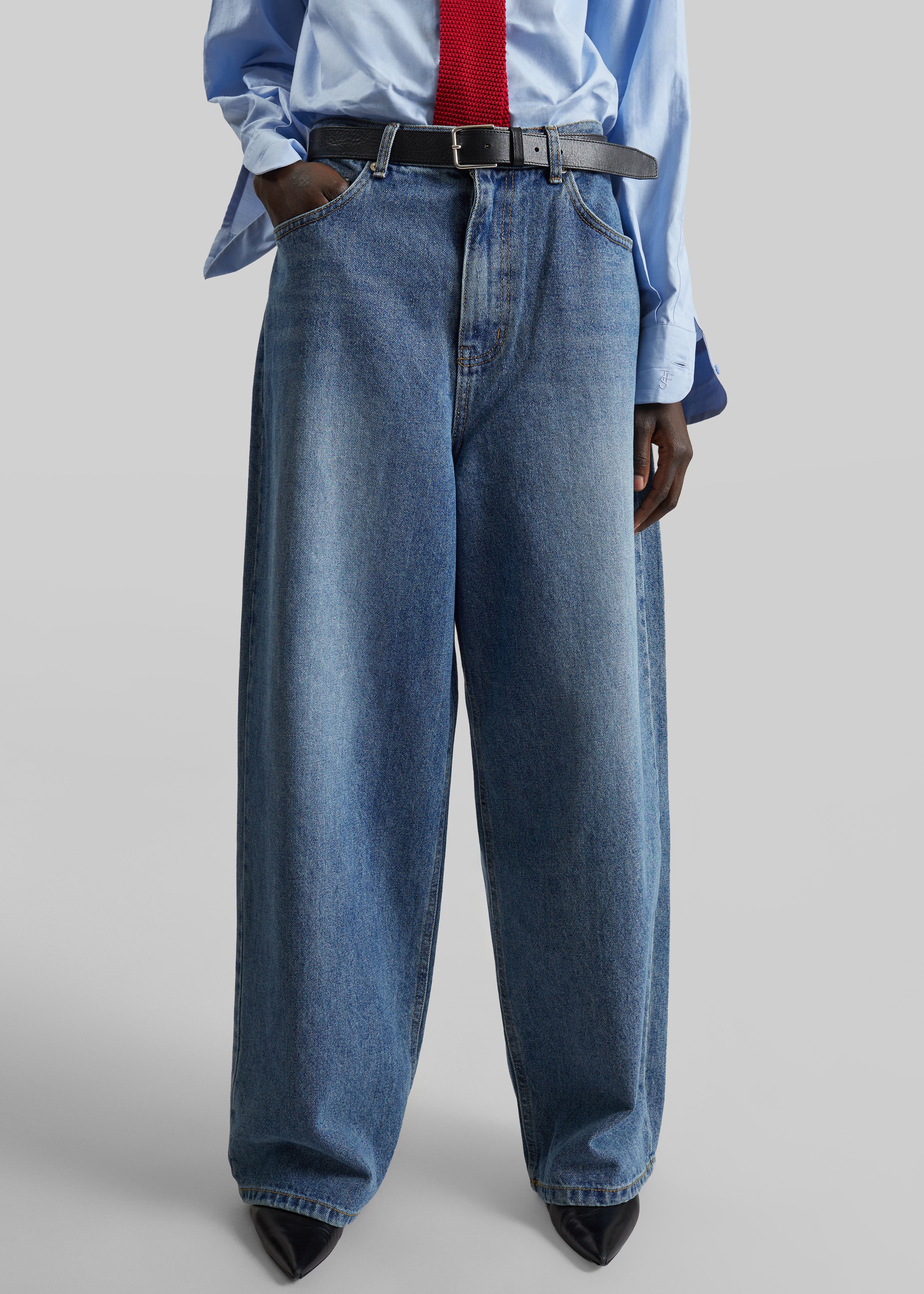 Dawson Wide Leg Jeans - Medium Wash - Image 3