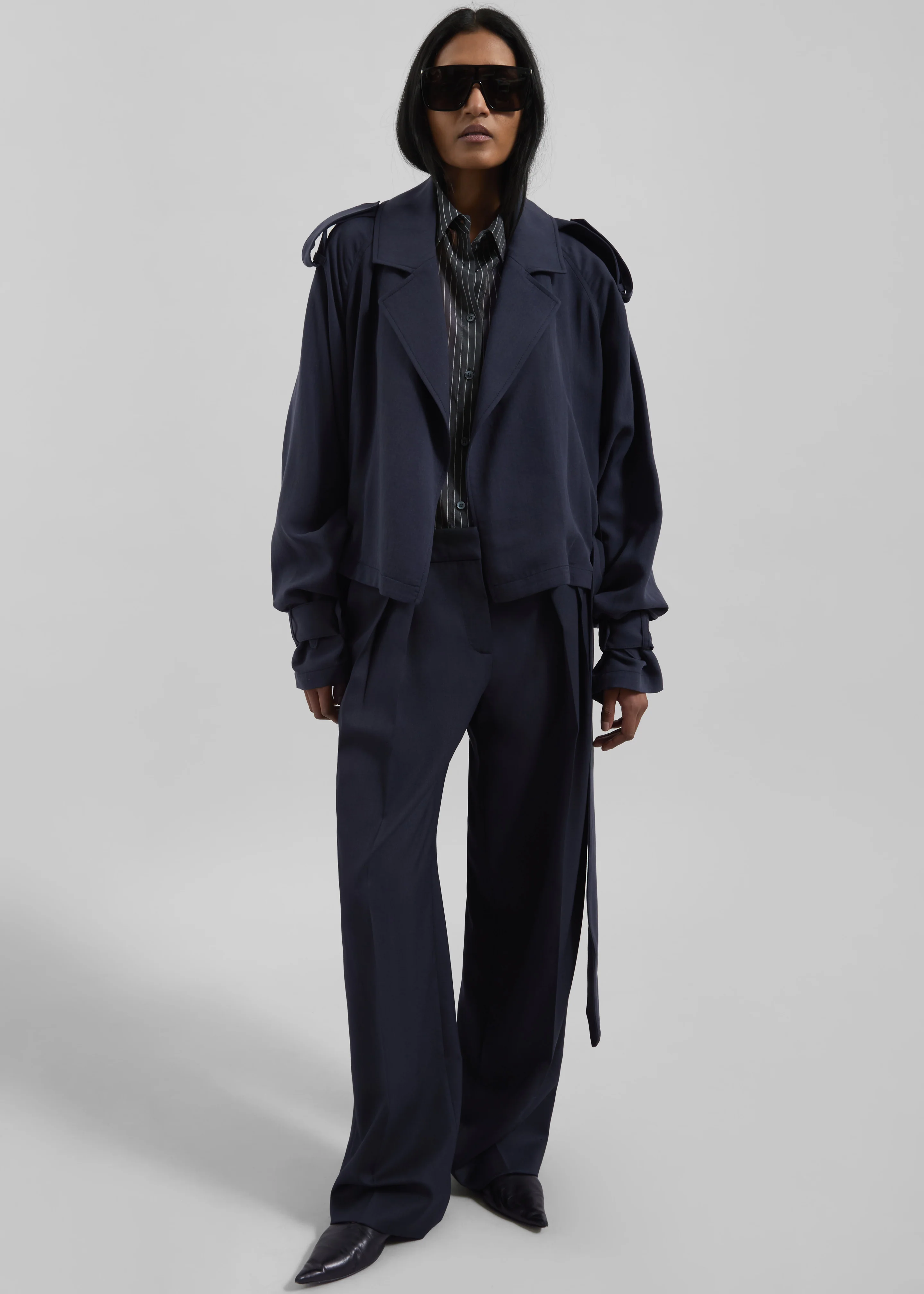 Daytona Pleated Trousers - Navy - Image 5
