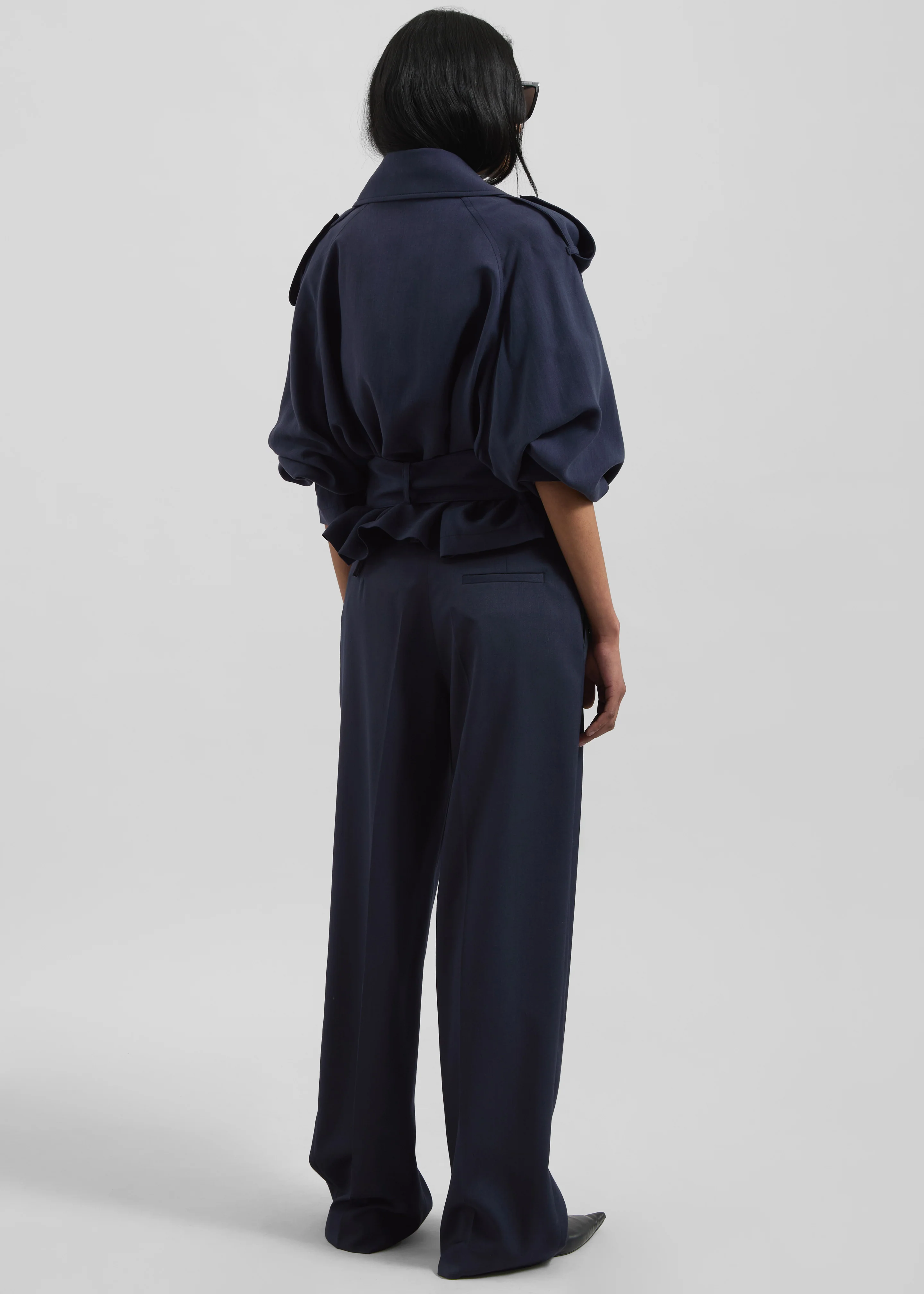 Daytona Pleated Trousers - Navy - Image 7