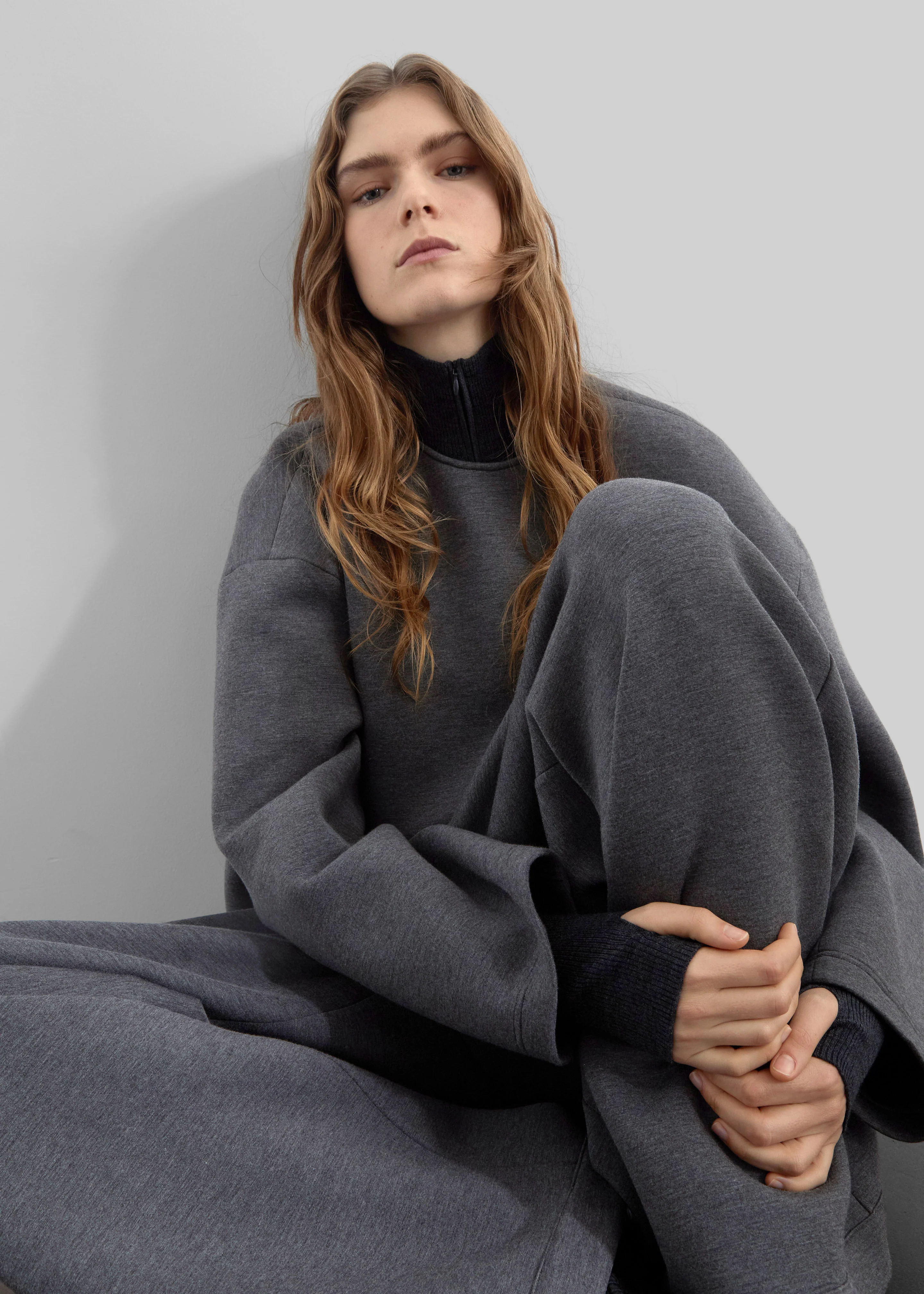 Delancey Long Sleeve Neoprene Top - Dark Grey - Image 2