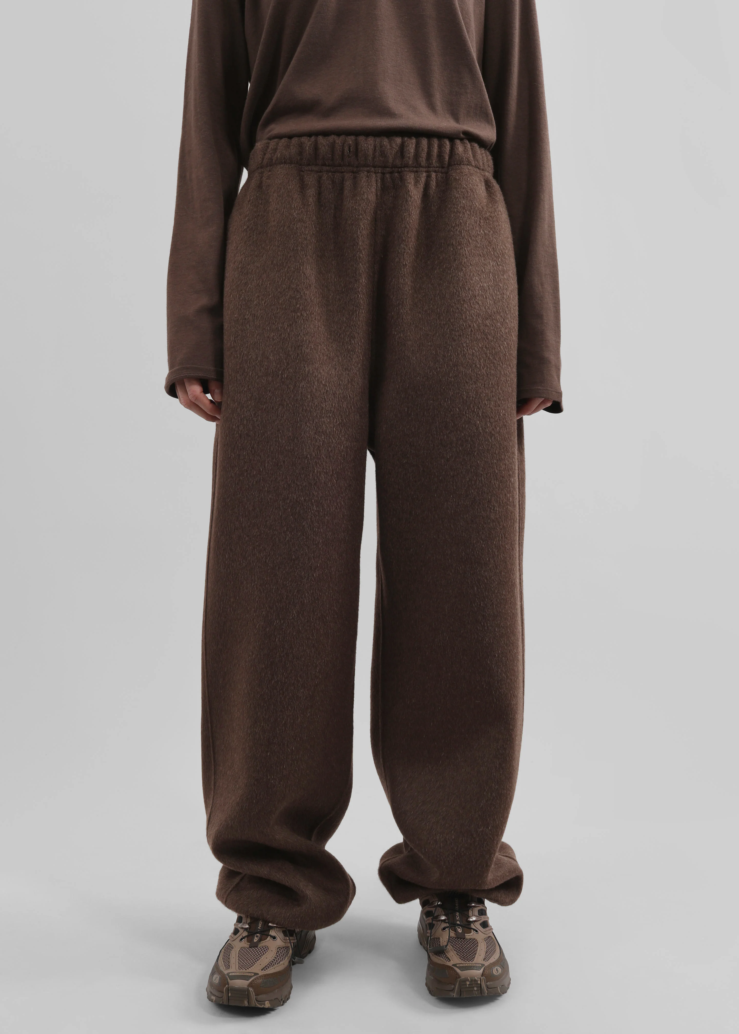Delancey Wool Joggers - Brown Melange - Image 2