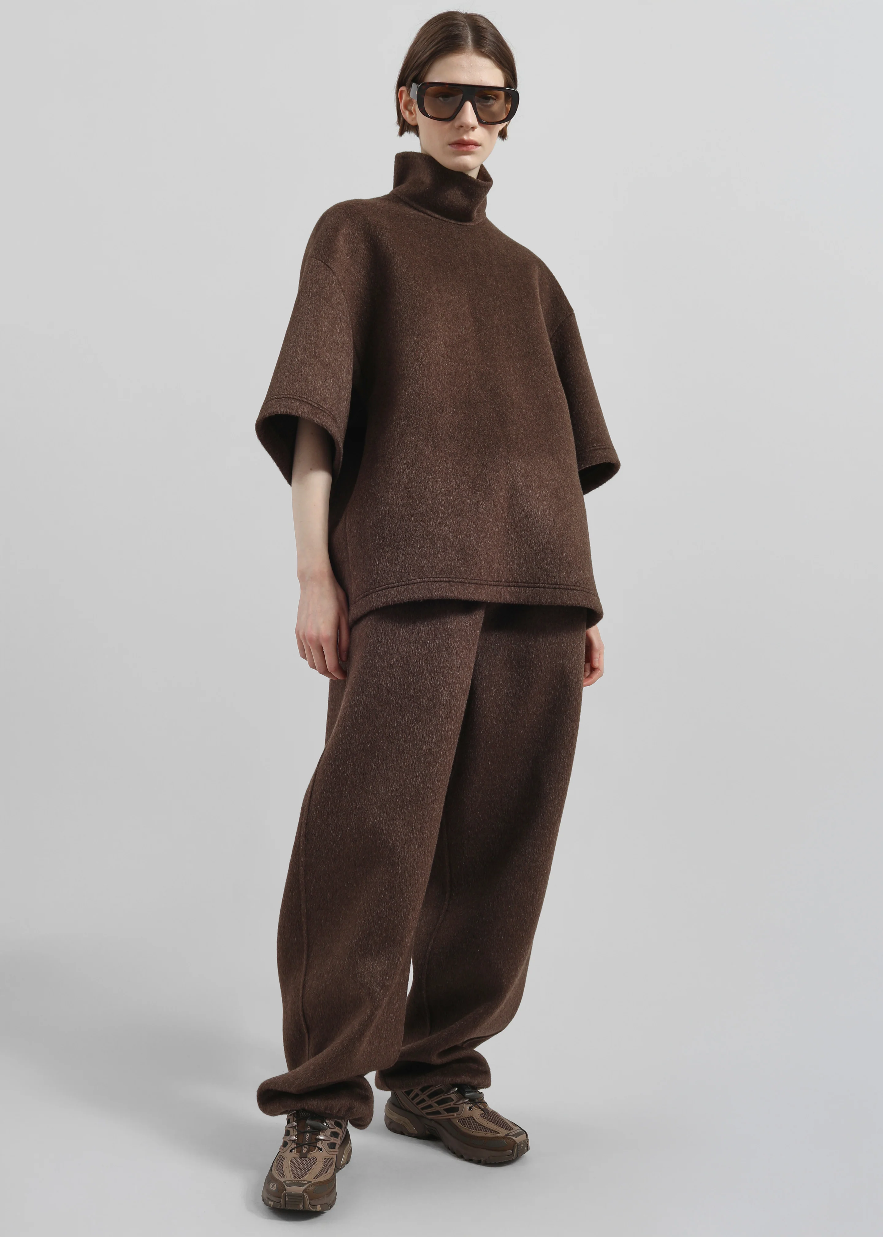 Delancey Wool Joggers - Brown Melange - Image 4