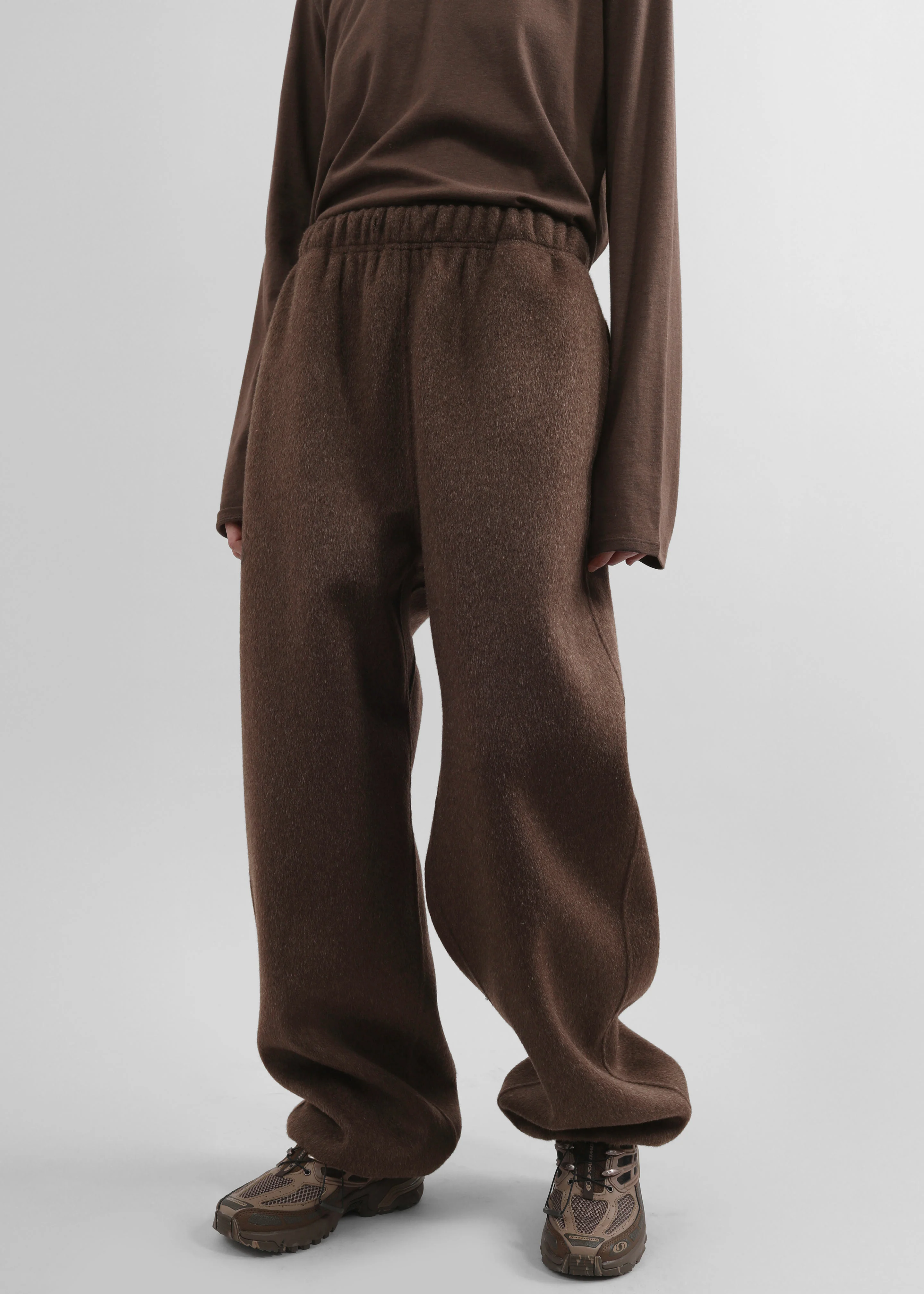 Delancey Wool Joggers - Brown Melange - Image 5