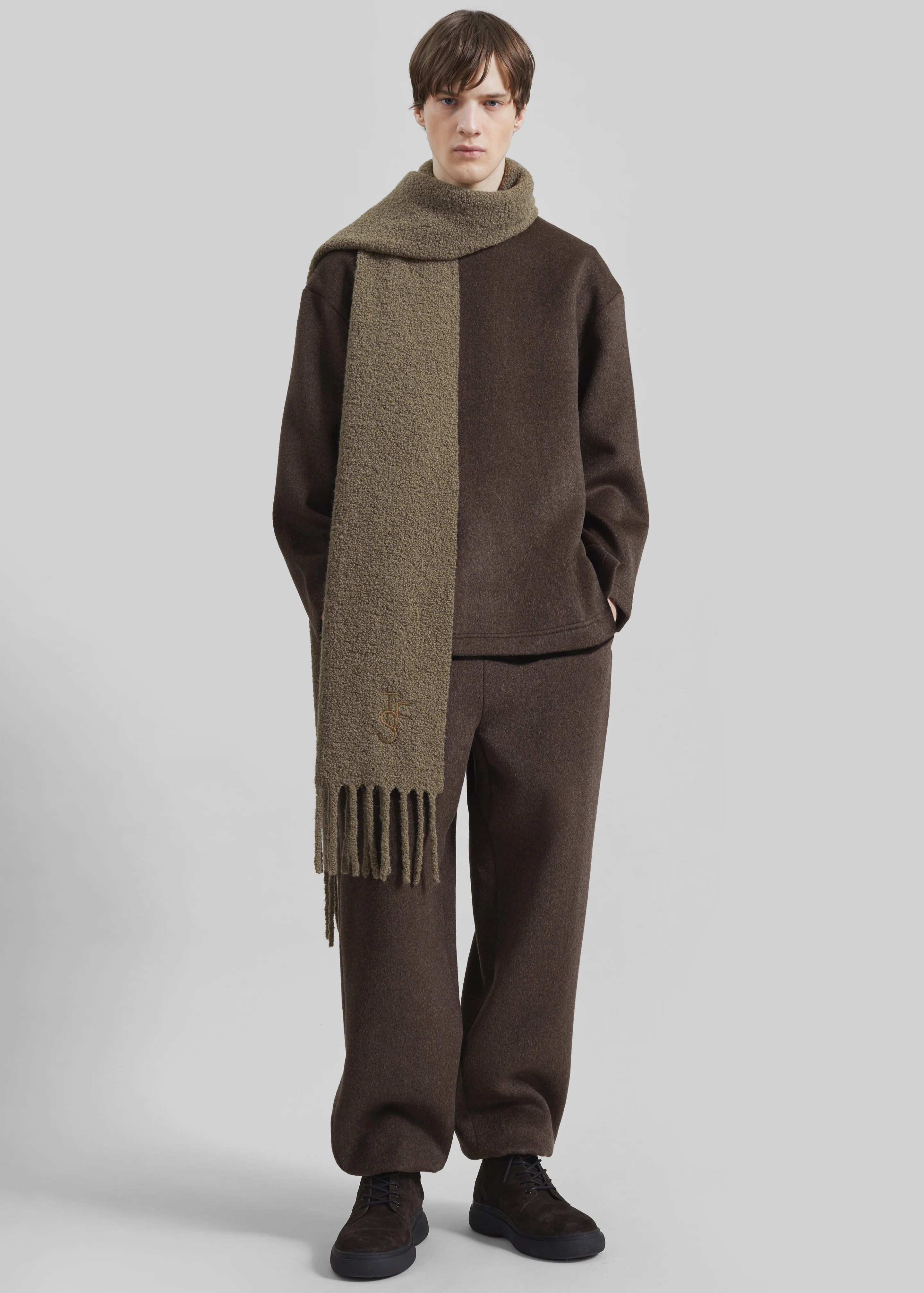 Delancey Wool Joggers - Brown Melange - Image 7