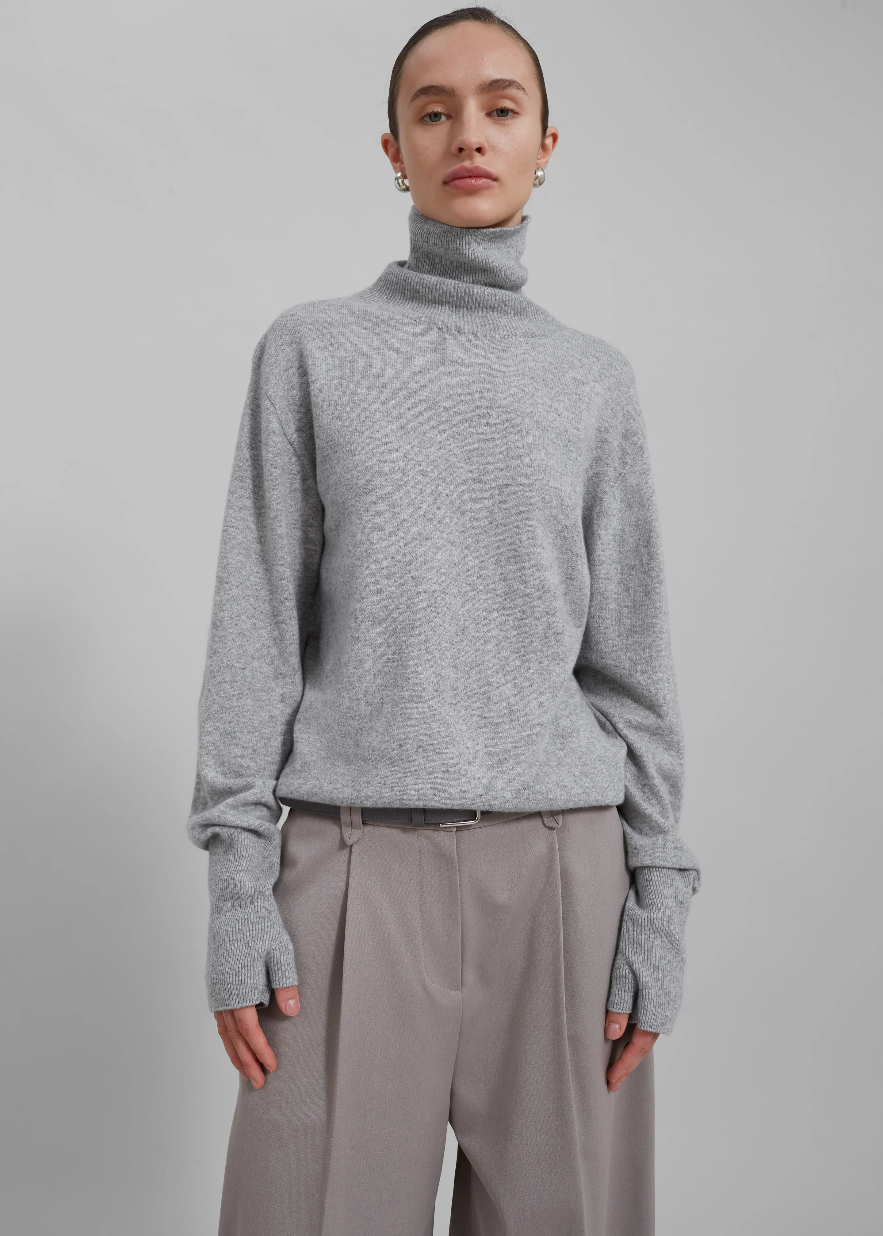 Delia Wool Turtleneck - Grey - Image 2