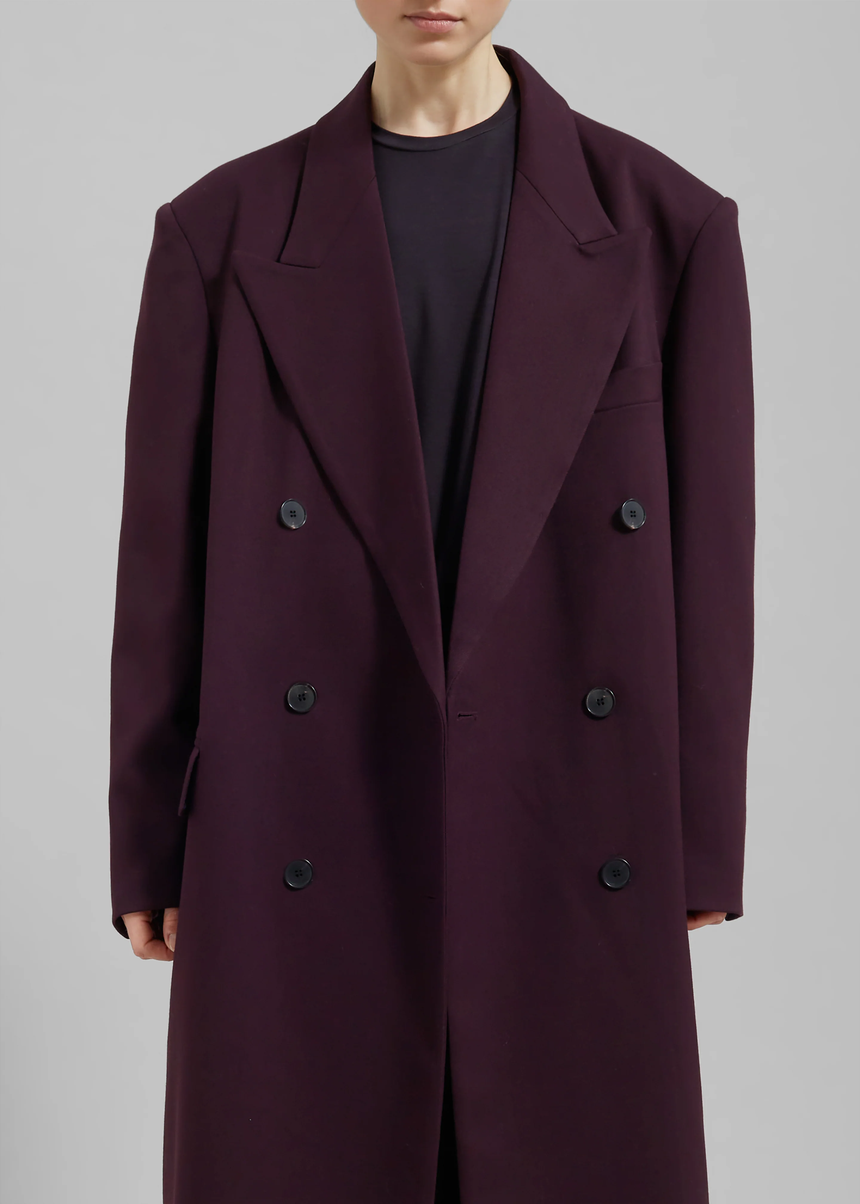 Delphina Long Coat - Burgundy - Image 5