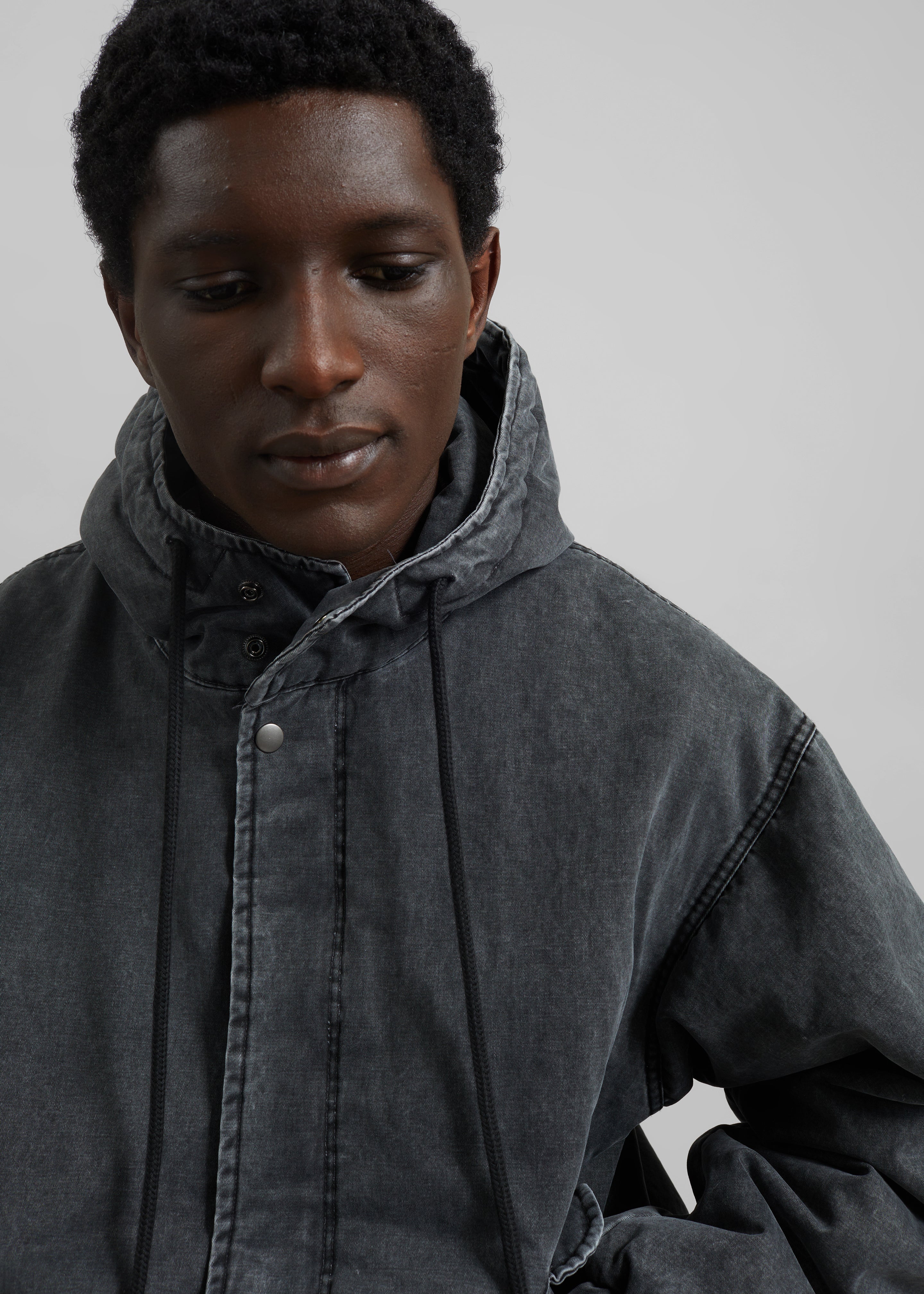 Delvin Padded Jacket - Charcoal - Image 3