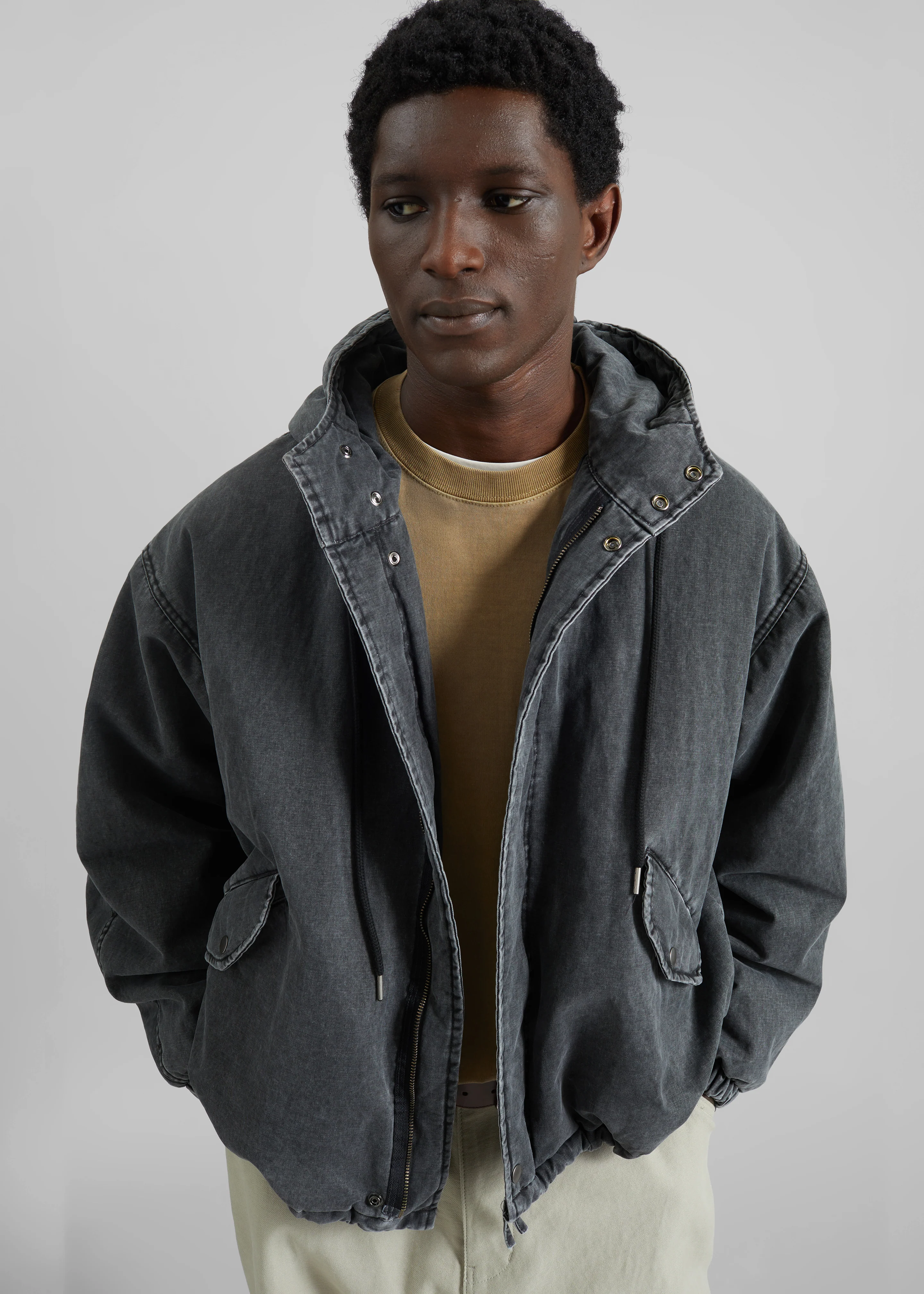 Delvin Padded Jacket - Charcoal - Image 5