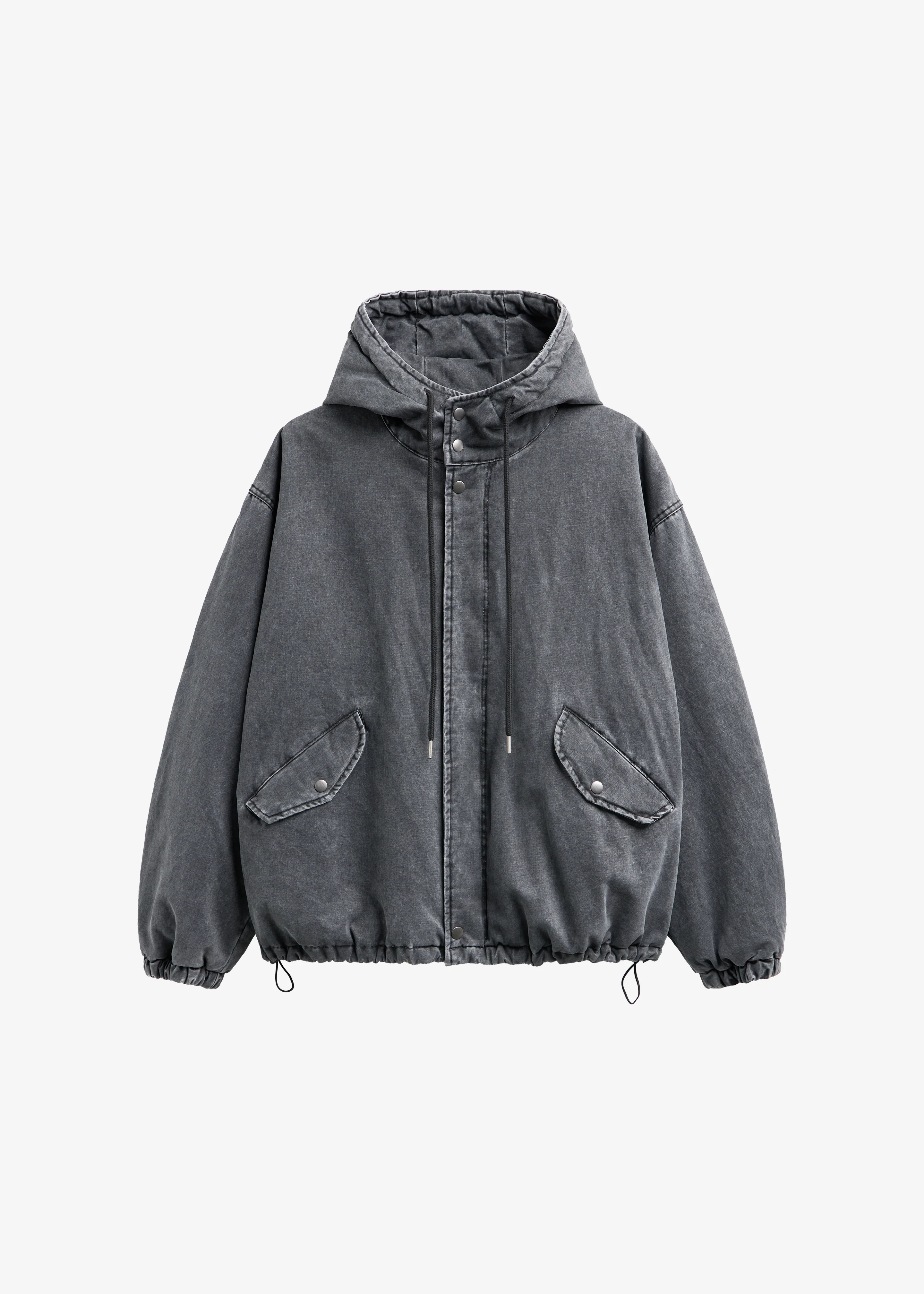 Delvin Padded Jacket - Charcoal - Image 9