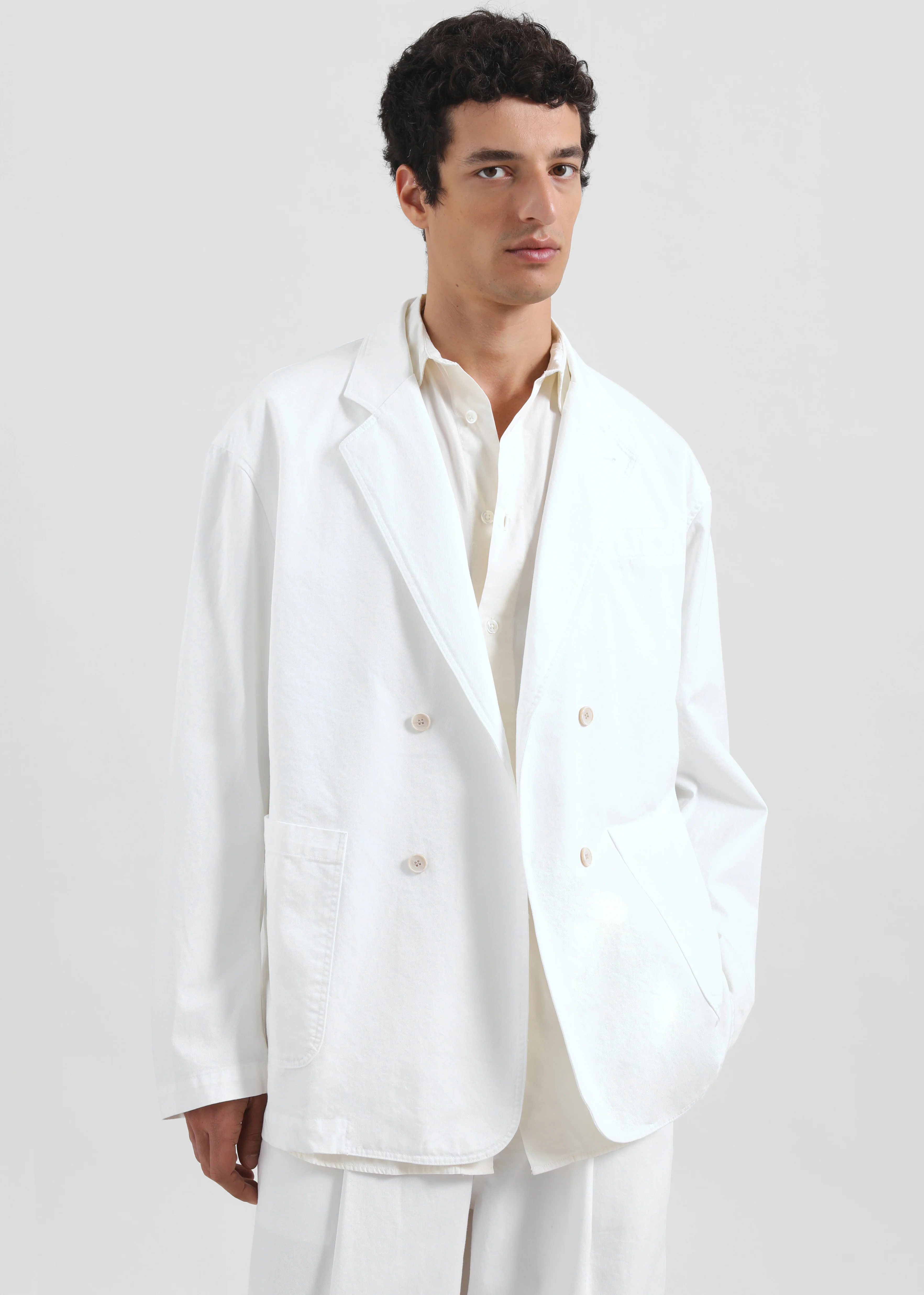 Denaye Cotton Blazer - White