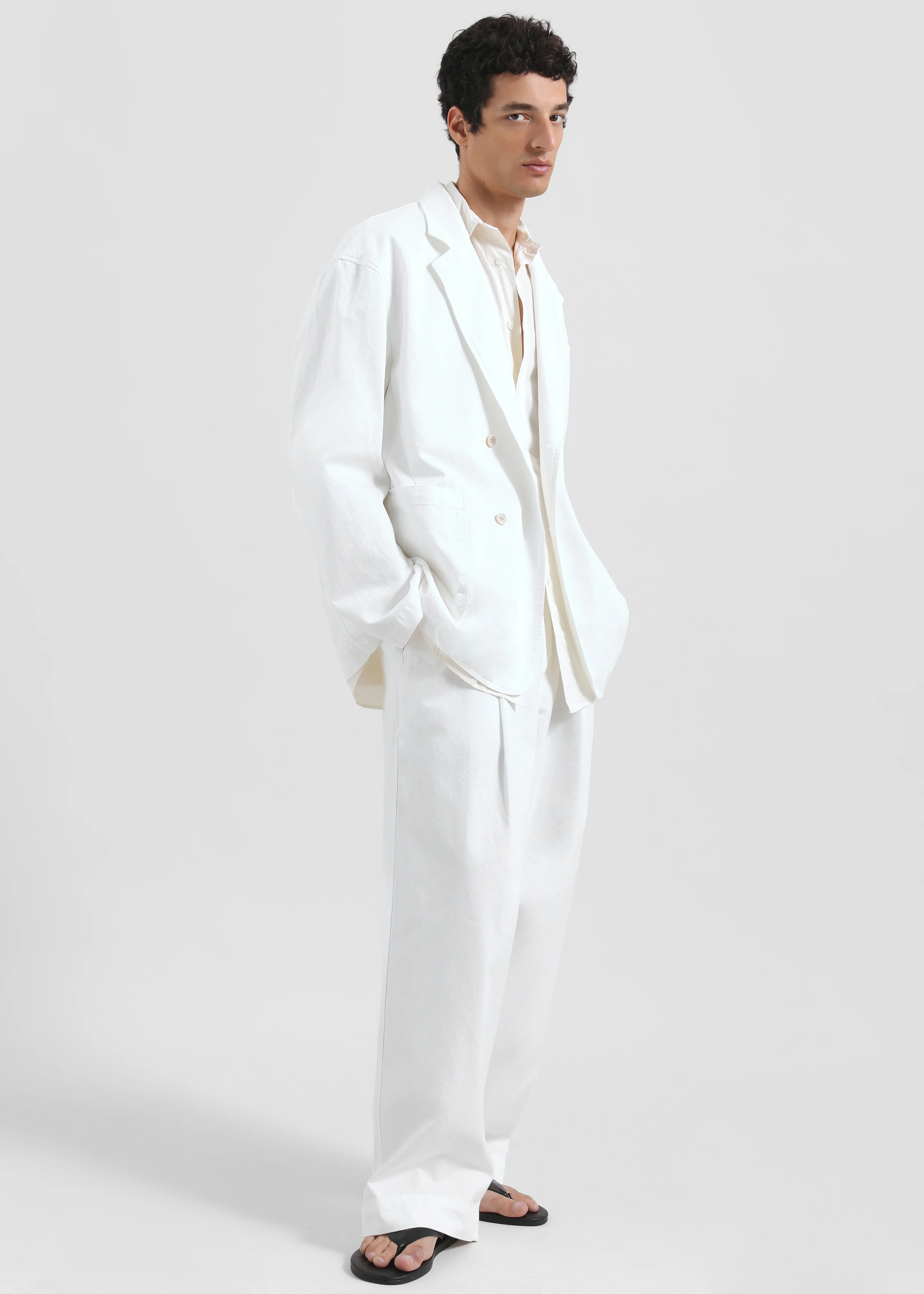 Denaye Cotton Blazer - White - Image 2