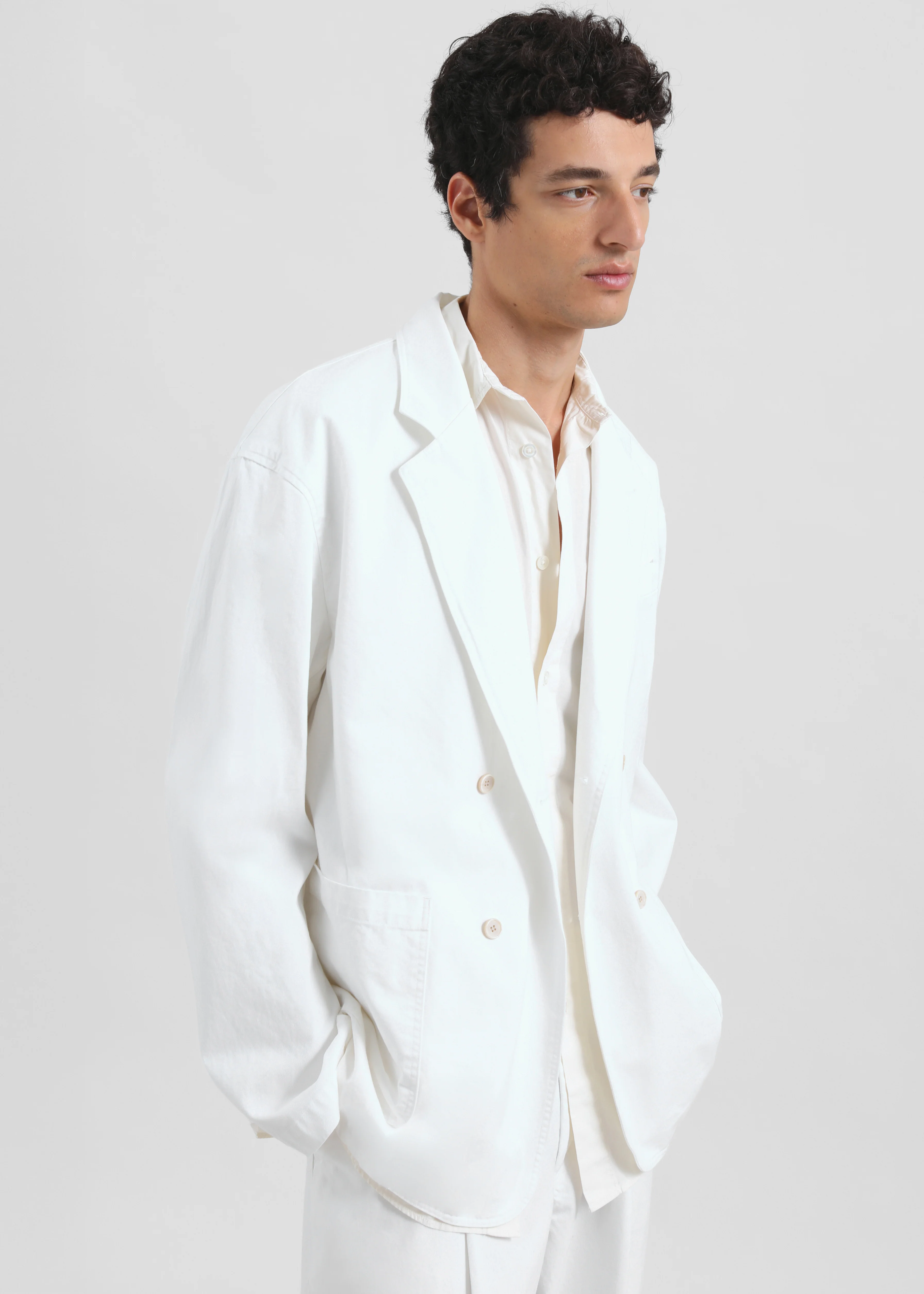 Denaye Cotton Blazer - White - Image 4