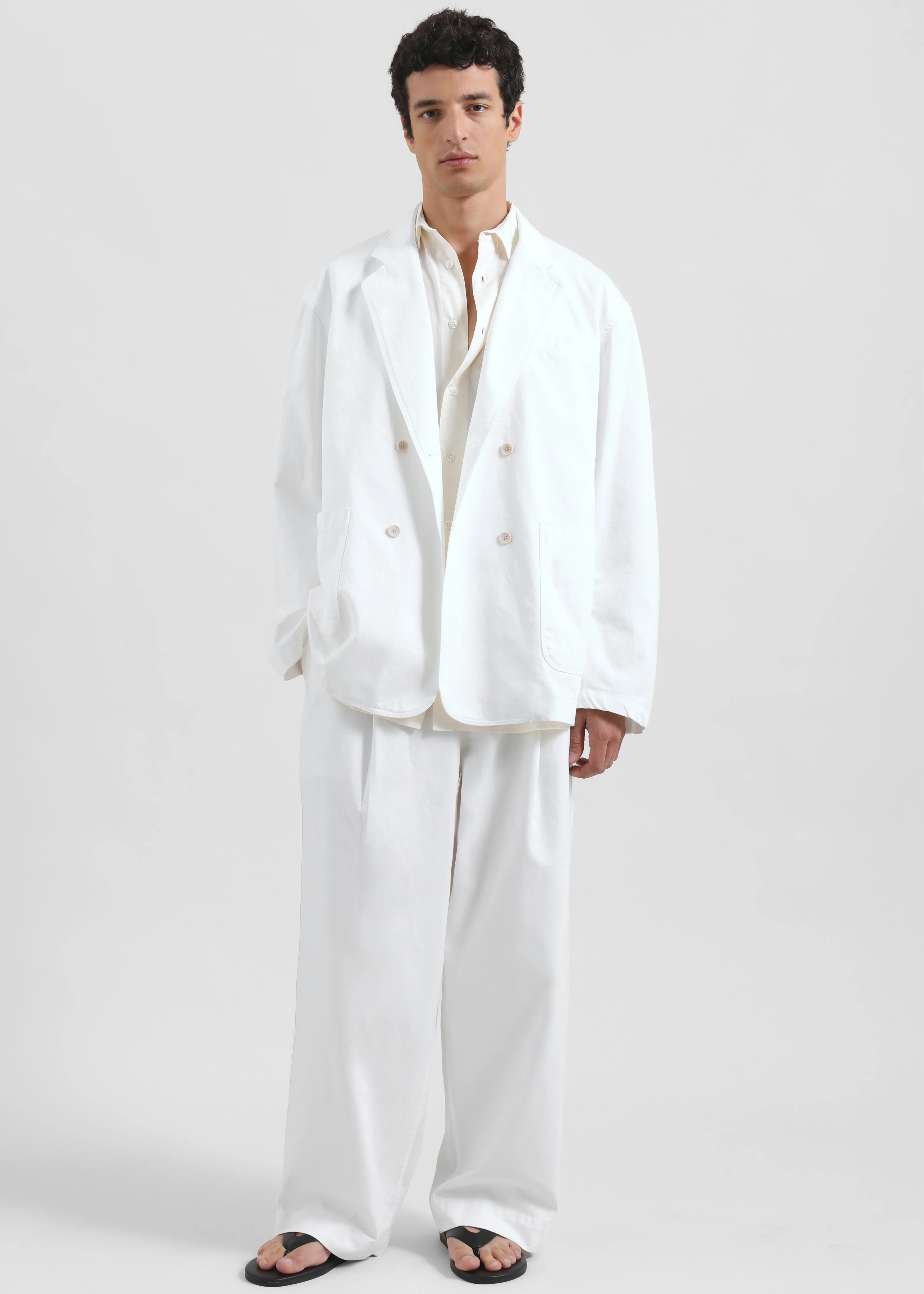 Denaye Cotton Blazer - White - Image 5