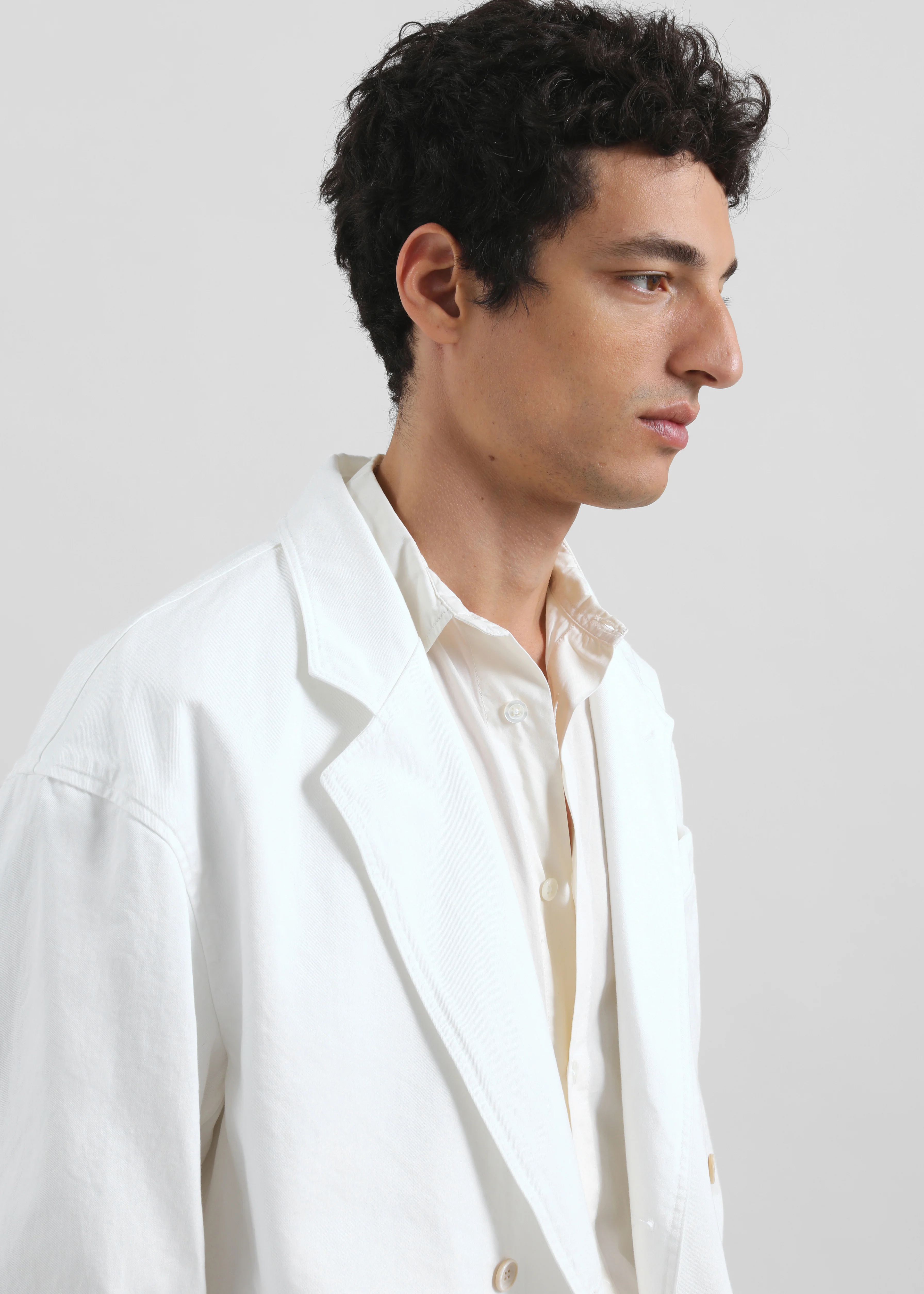Denaye Cotton Blazer - White - Image 6