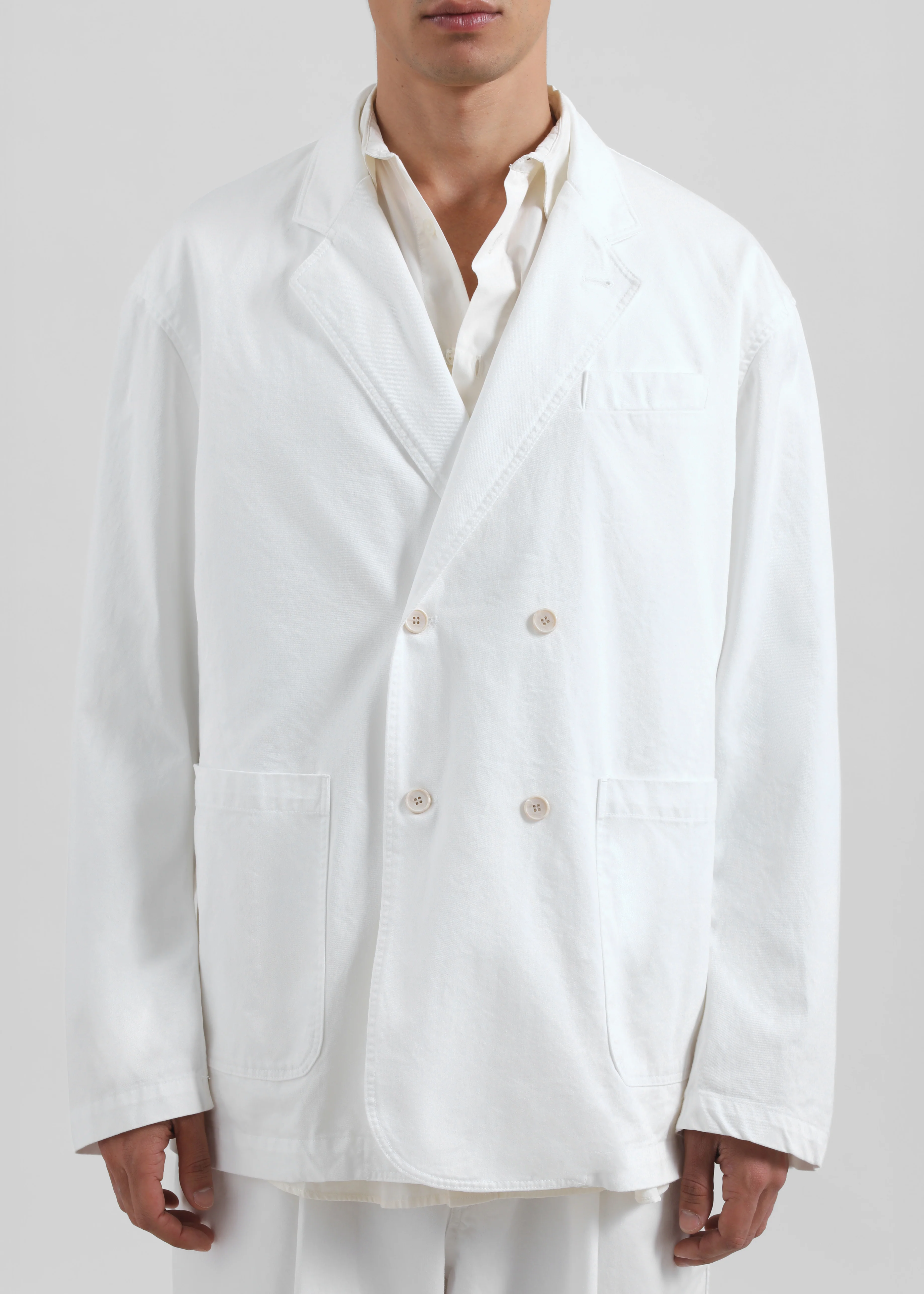 Denaye Cotton Blazer - White - Image 7