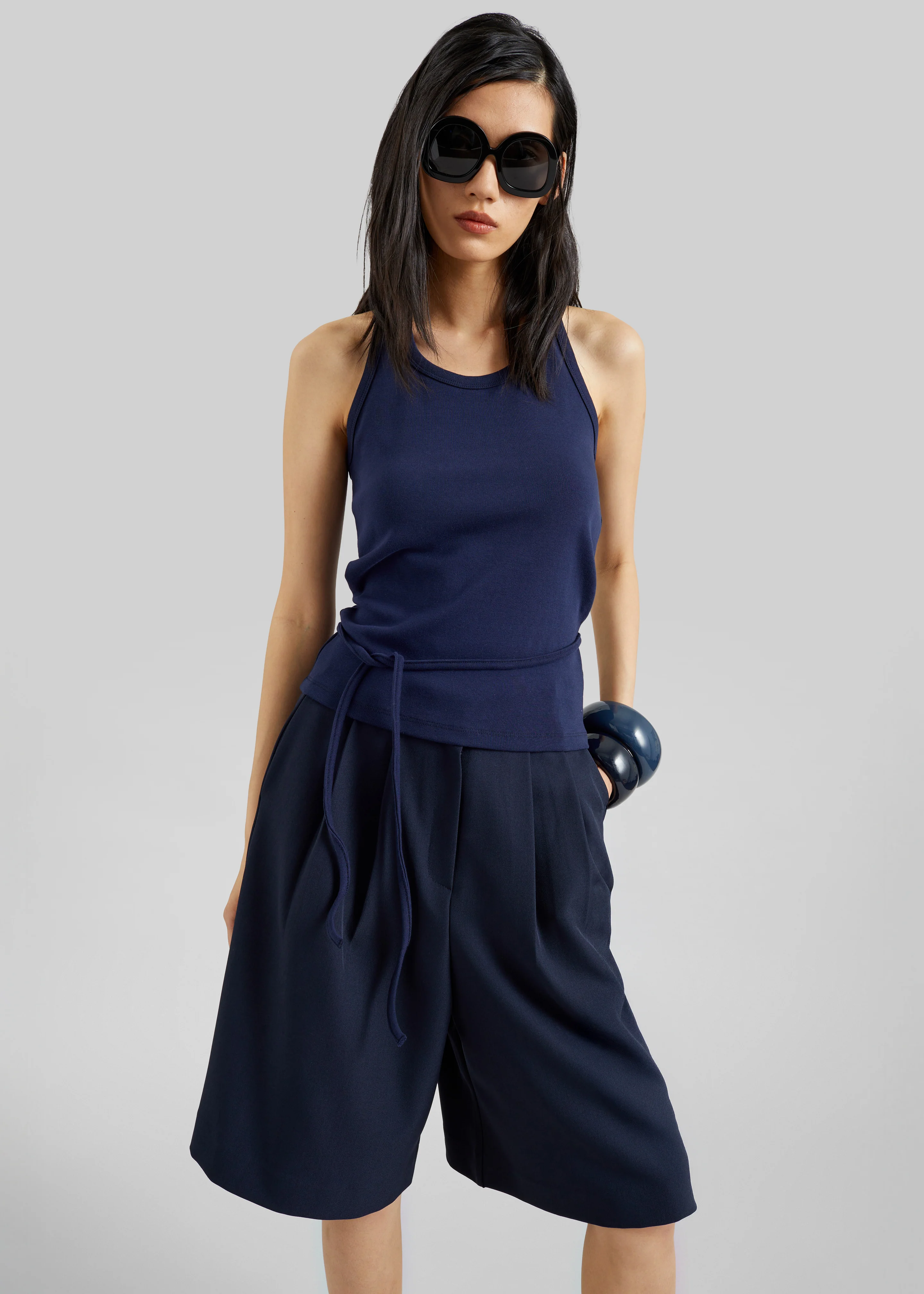 Denia Halter Tie Top - Navy - Image 4