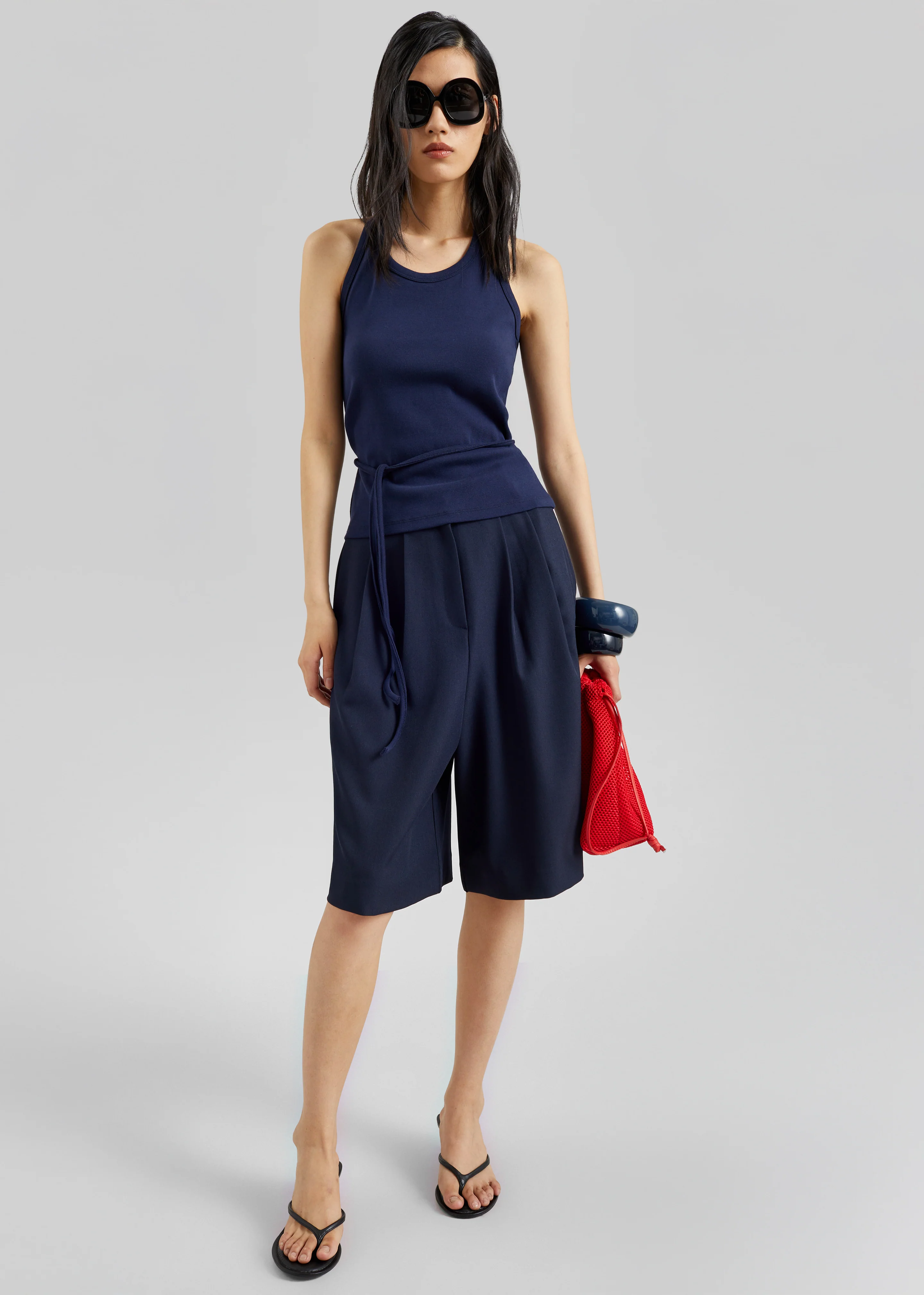 Denia Halter Tie Top - Navy - Image 6