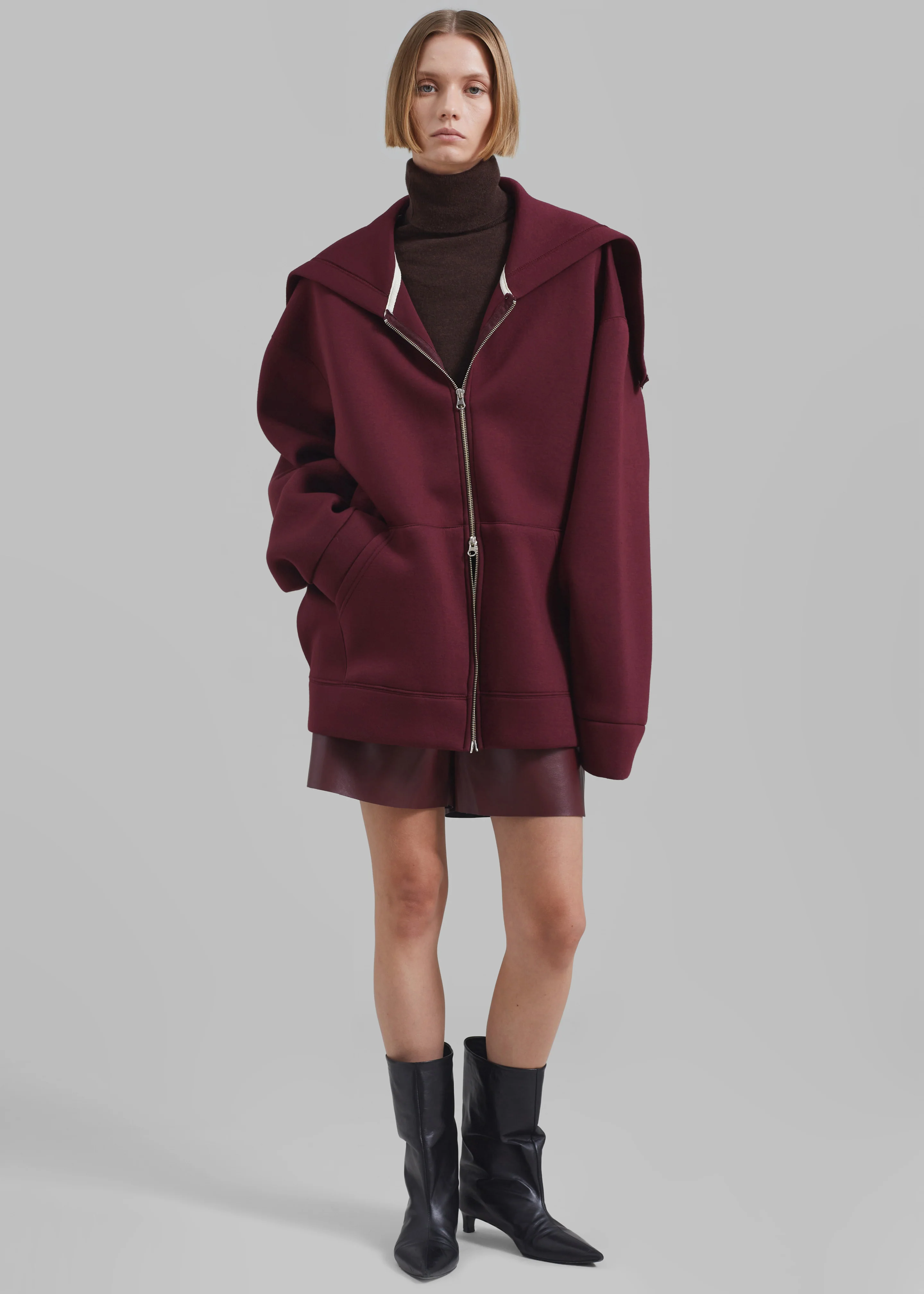 Denton Oversized Hoodie - Burgundy - Image 7