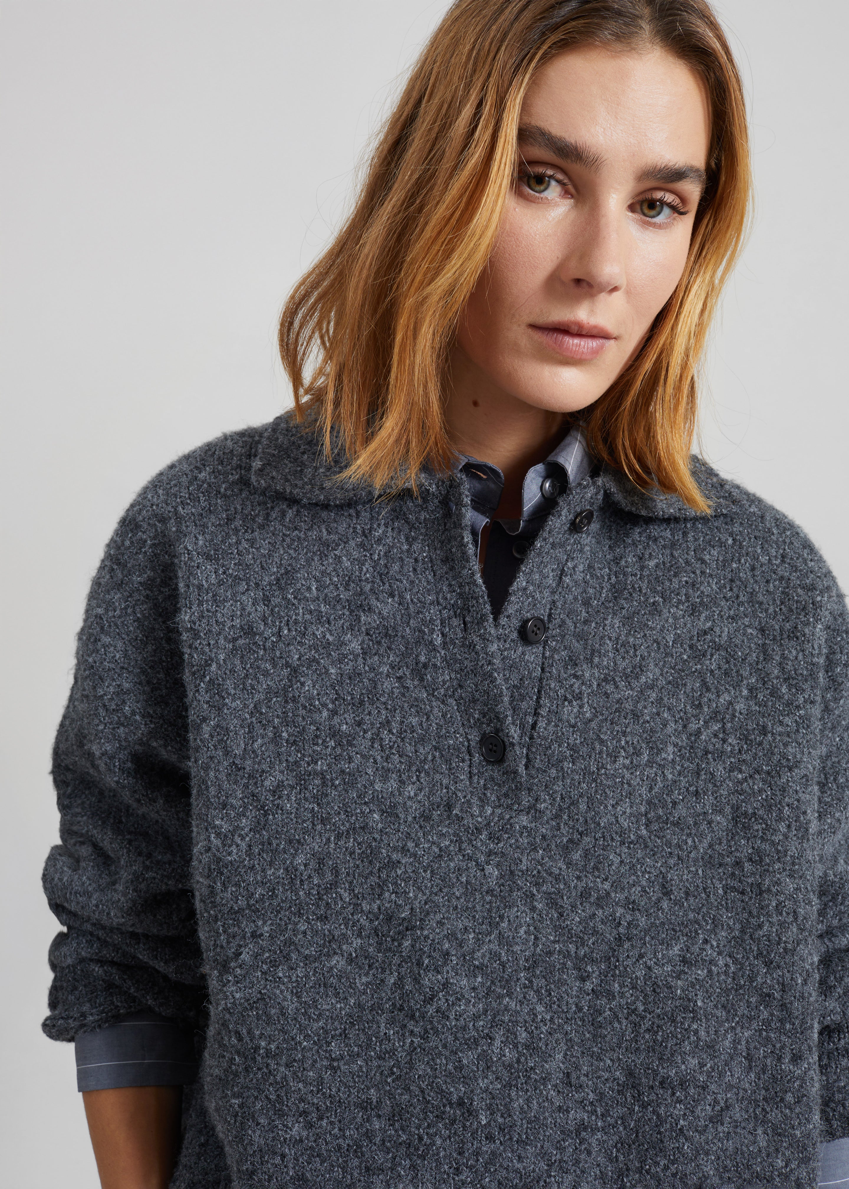 Dienne Polo Sweater - Grey - Image 4
