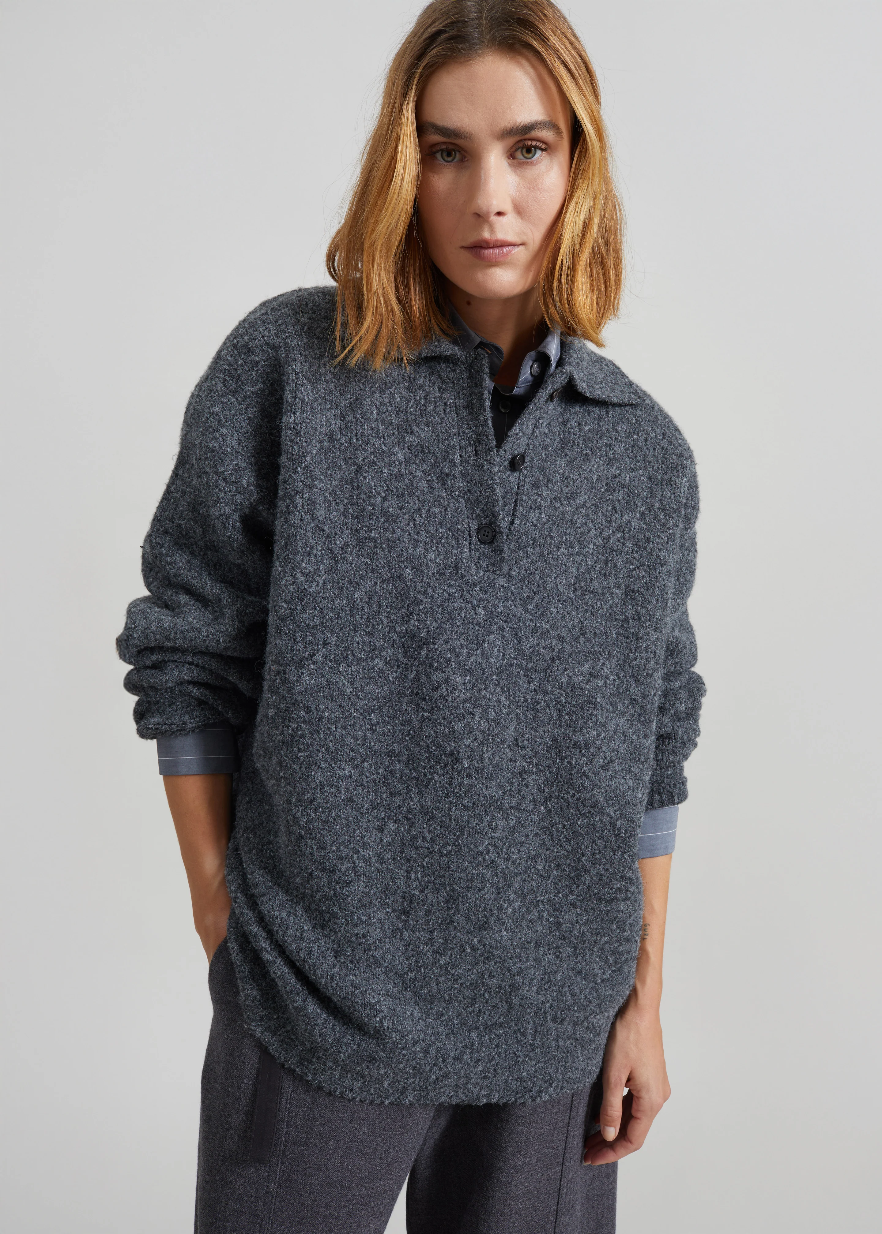 Dienne Polo Sweater - Grey - Image 8