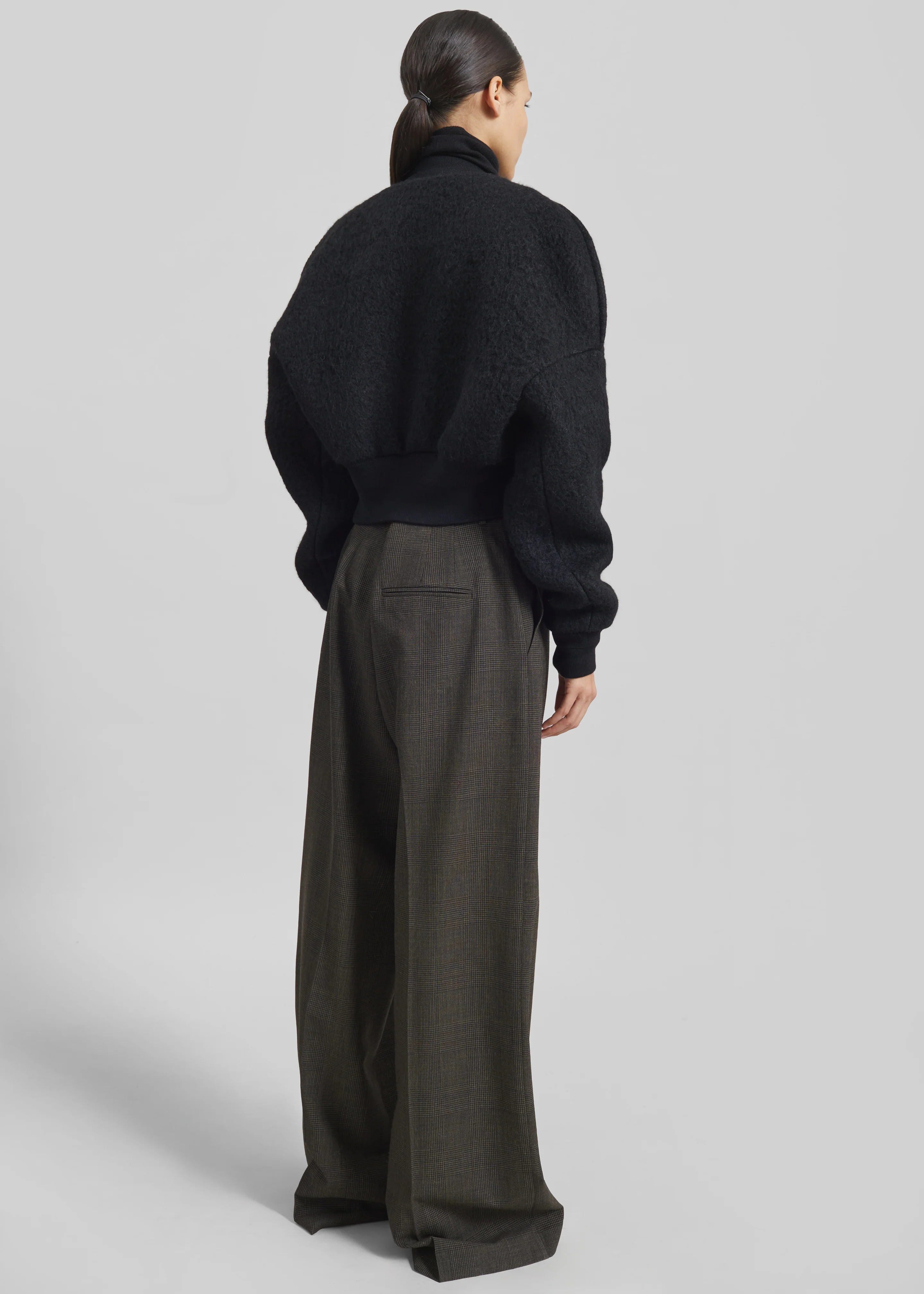 Dimaro Wool Cropped Bomber Jacket - Black - Image 7