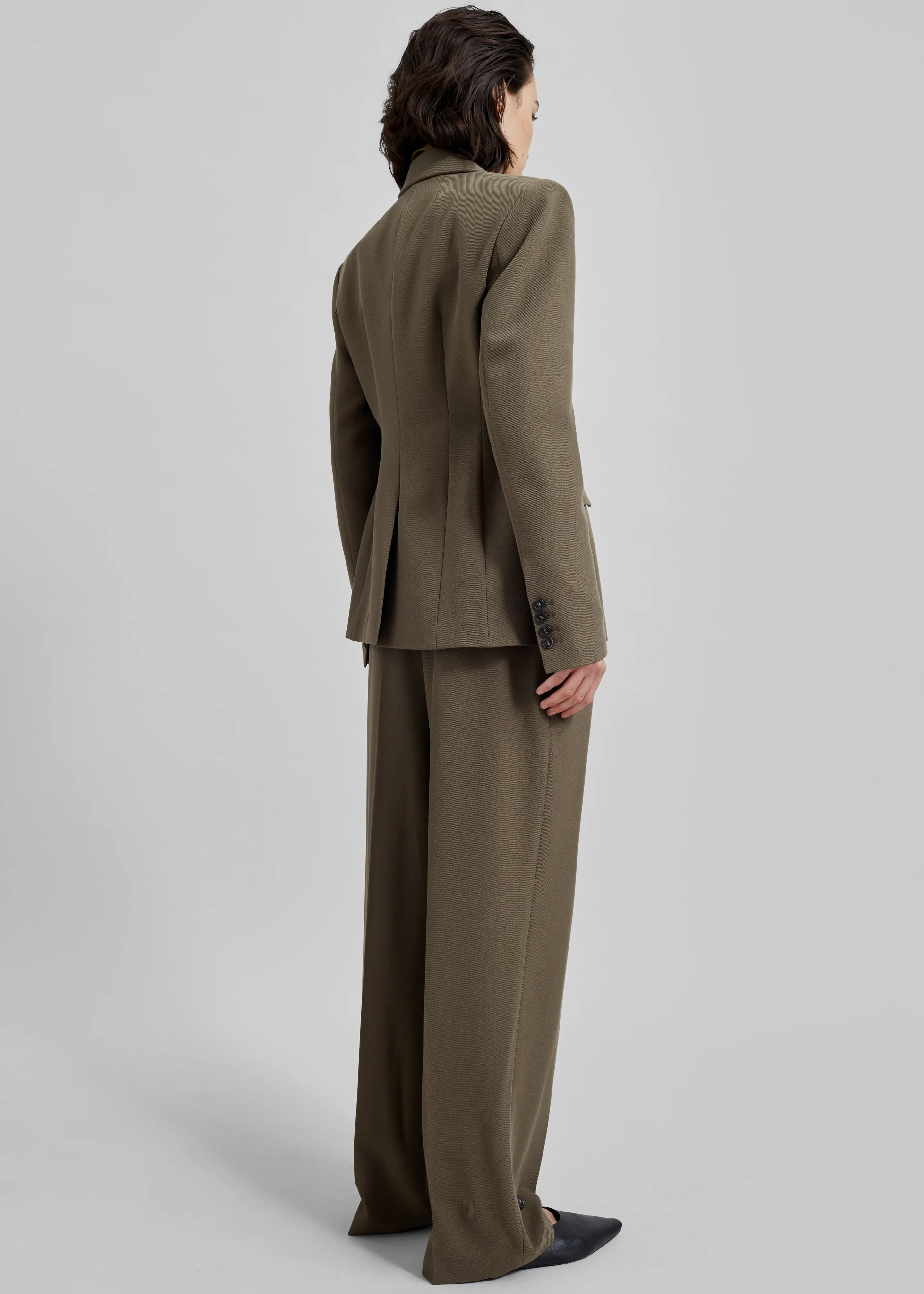 Dina Pleated Trousers - Khaki - Image 14