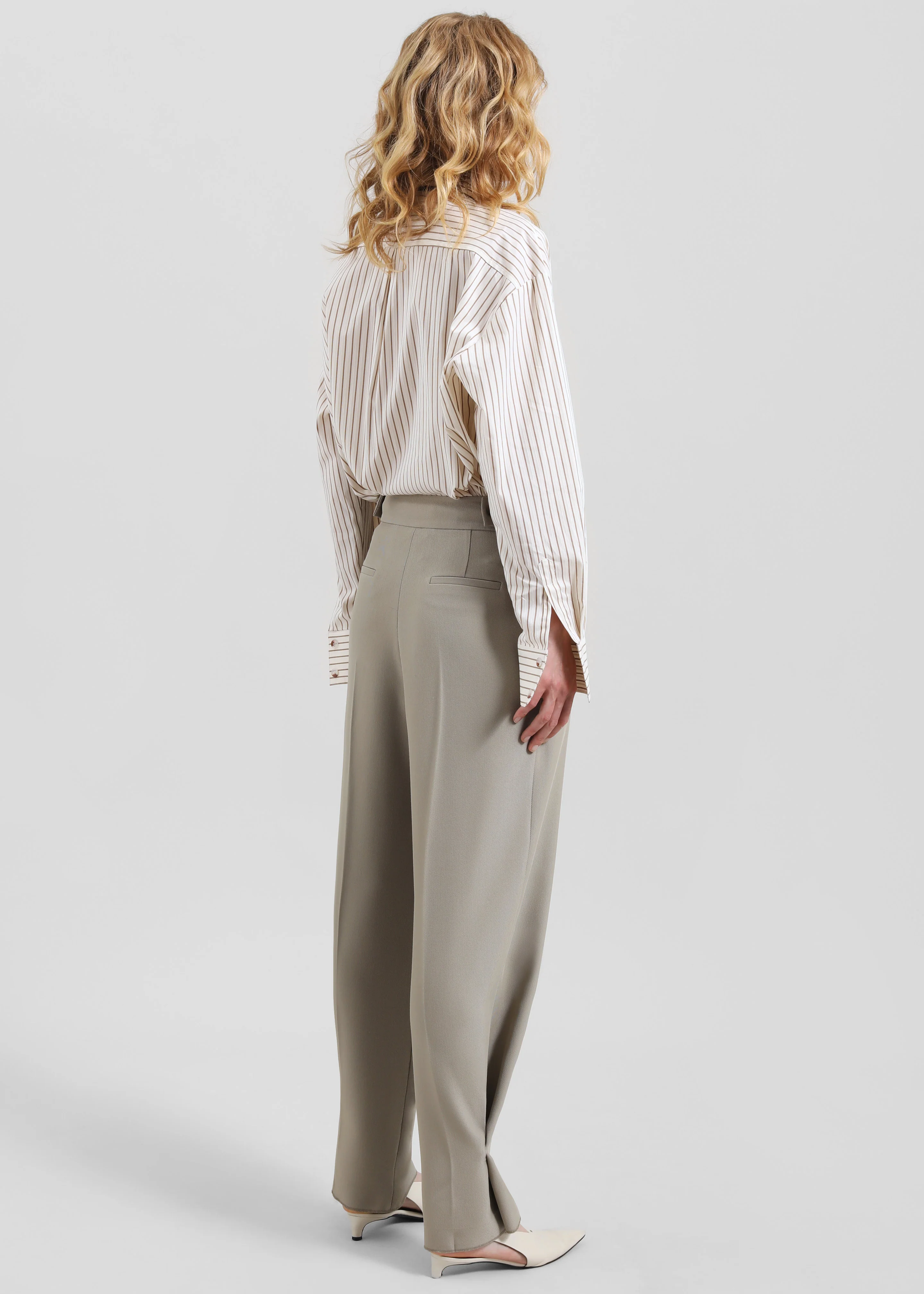 Dina Pleated Trousers - Light Taupe - Image 7