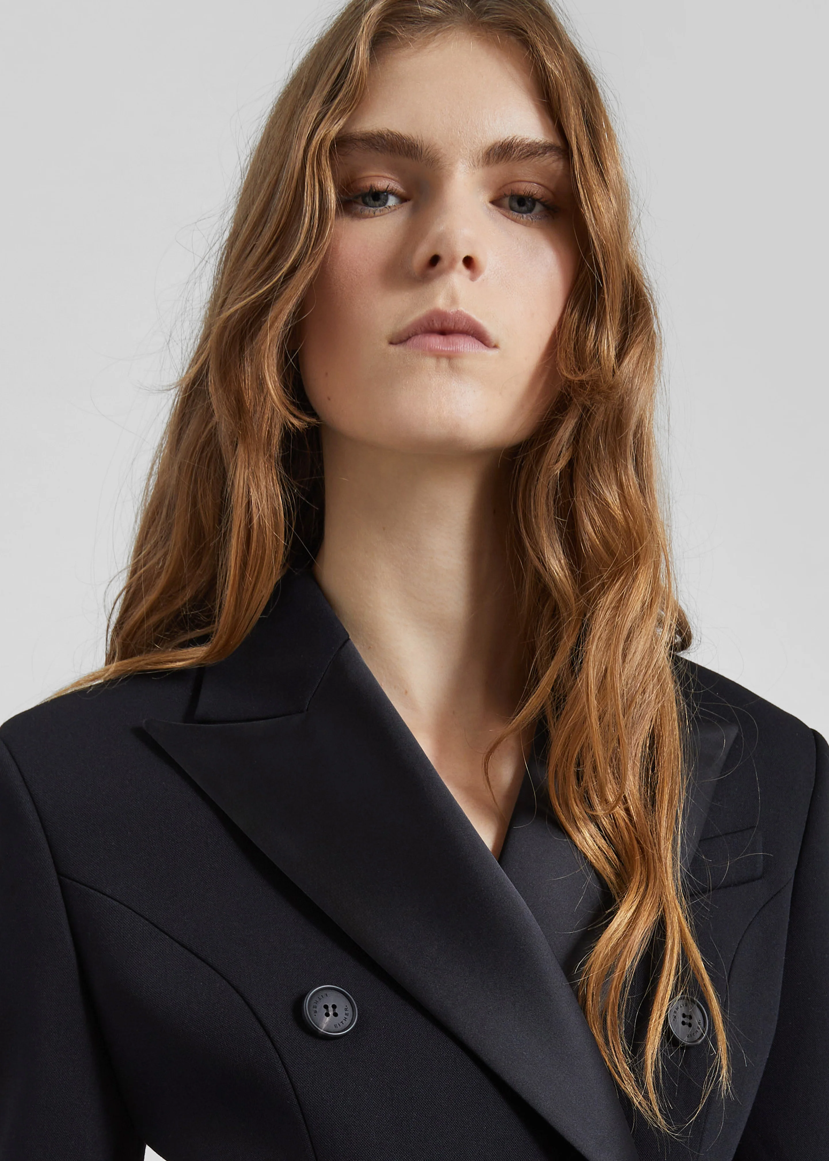 Dorotea Hourglass Smoking Blazer - Black - Image 3