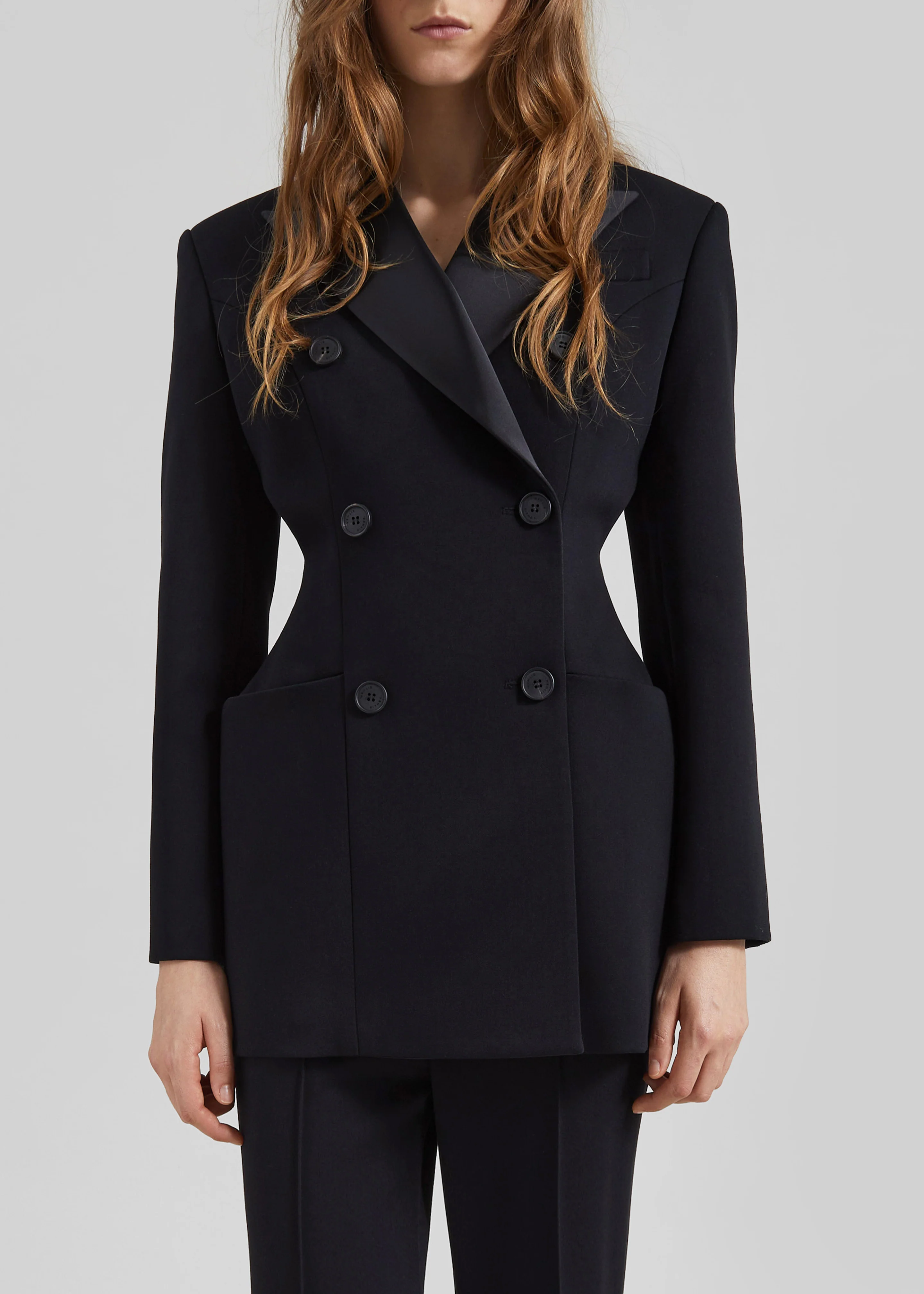 Dorotea Hourglass Smoking Blazer - Black - Image 4