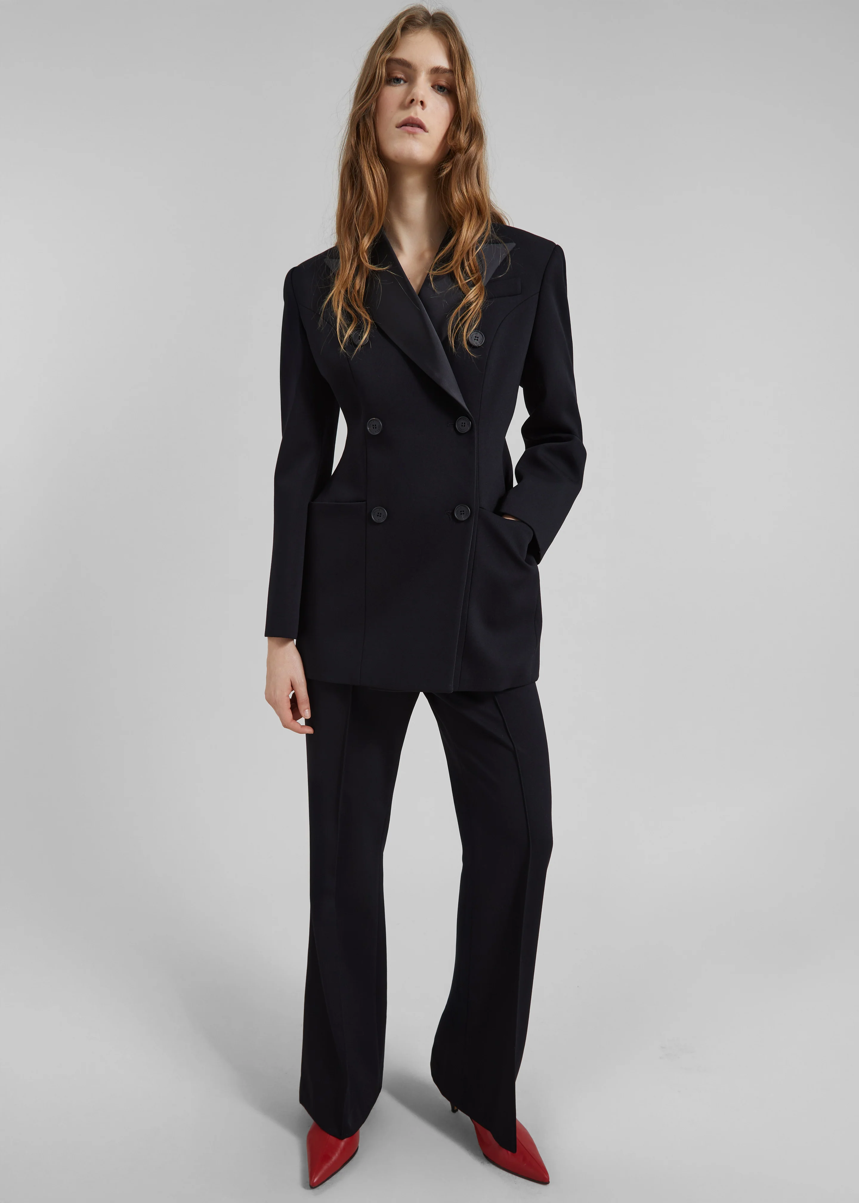 Dorotea Hourglass Smoking Blazer - Black - Image 6